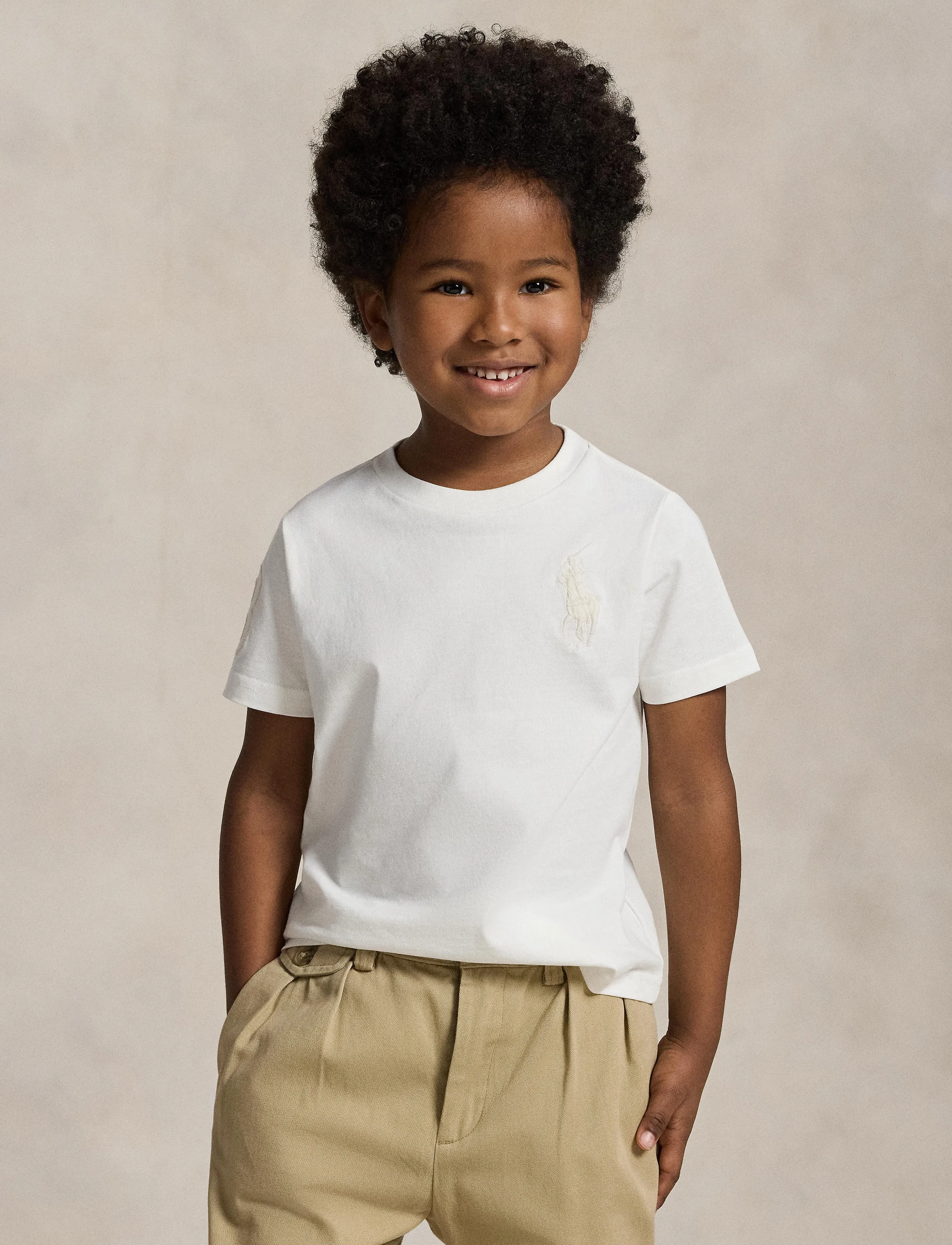 Ralph Lauren Kids - 26/1 JERSEY-SS CN-TP-TSH - kortærmede t-shirts - deckwash white/c8 - 3