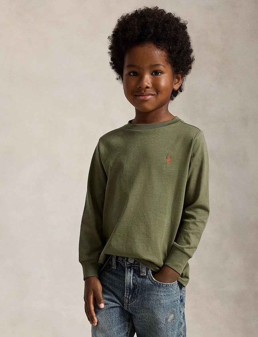 Ralph Lauren Kids - Cotton Jersey Long-Sleeve Tee - langärmelig - cruise olive/c8702 - 0