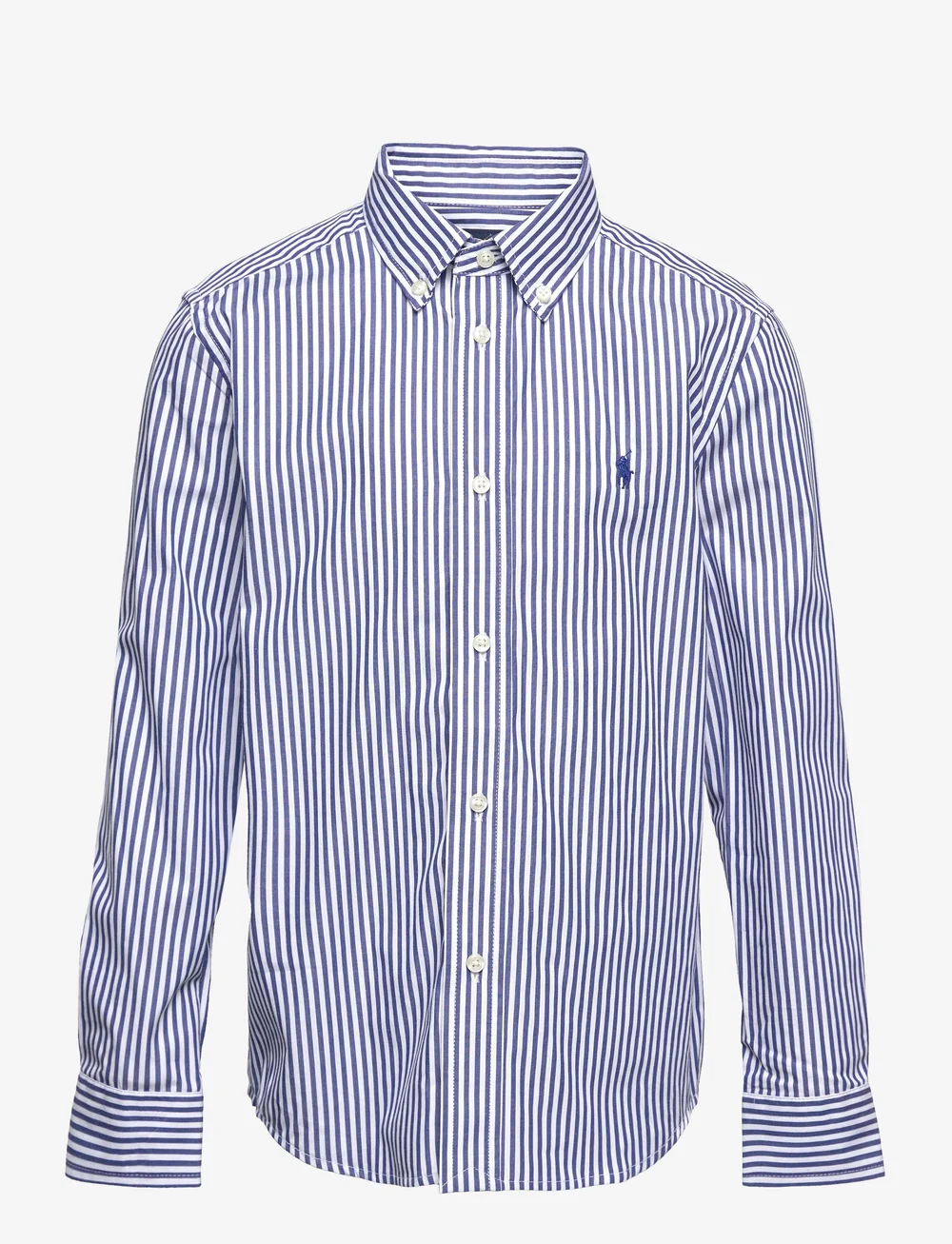 Ralph Lauren Kids - Striped Cotton Poplin Shirt - krekli ar garām piedurknēm - 4655a navy/white - 0