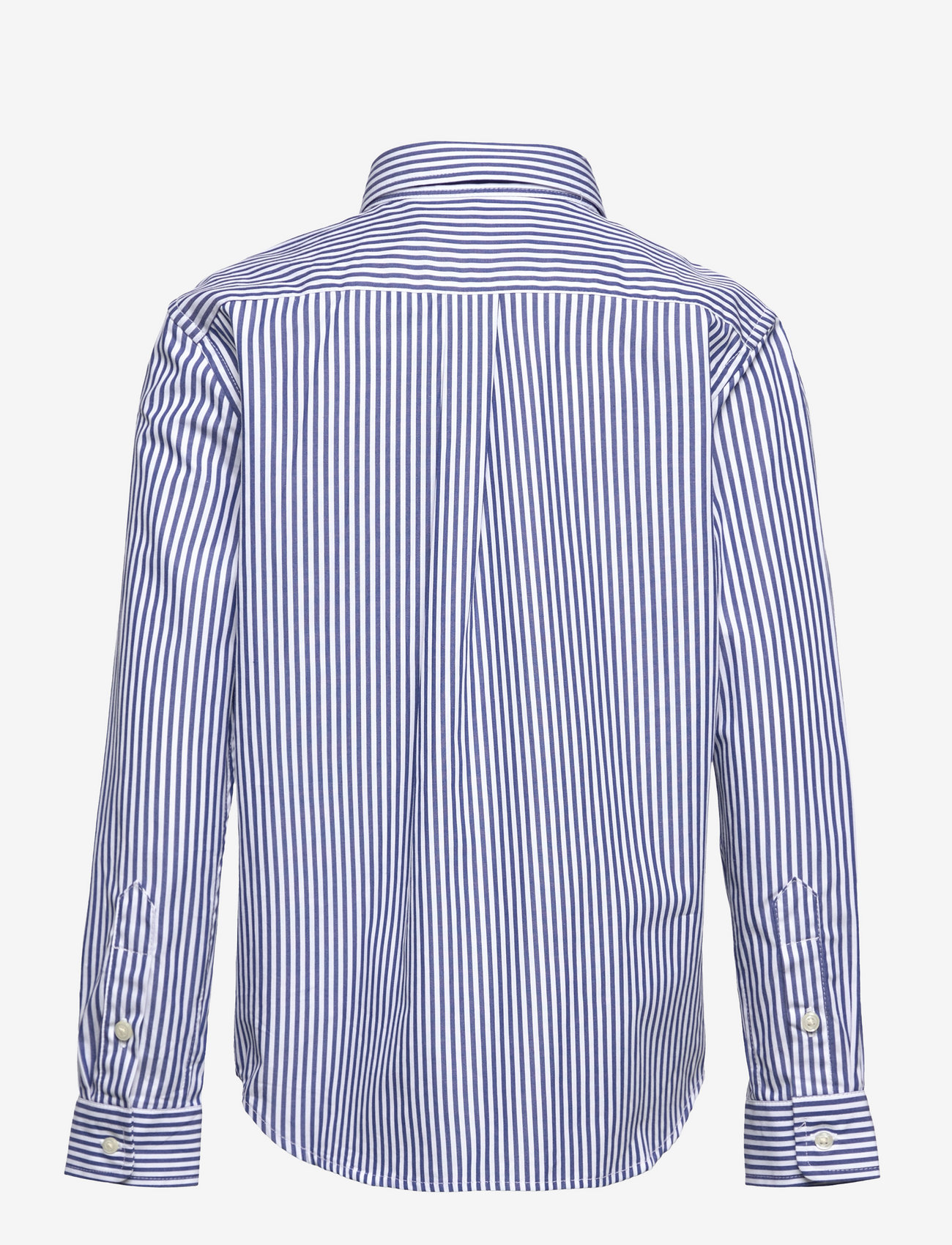 Ralph Lauren Kids - Striped Cotton Poplin Shirt - langärmlige hemden - 4655a navy/white - 1