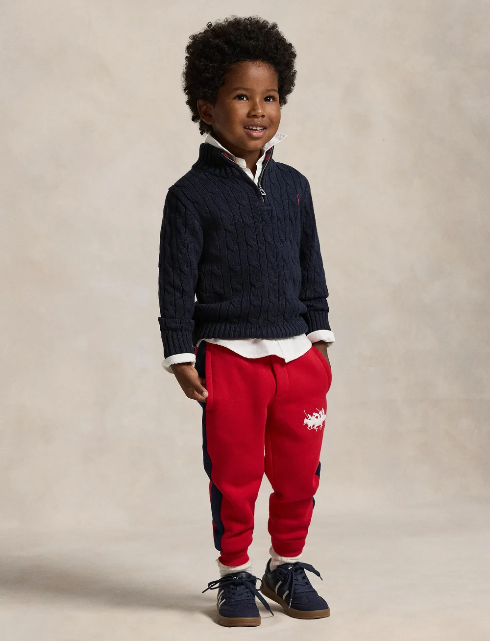 Ralph Lauren Kids - Cable-Knit Cotton Quarter-Zip Sweater - pullover - rl navy/c3807 - 3