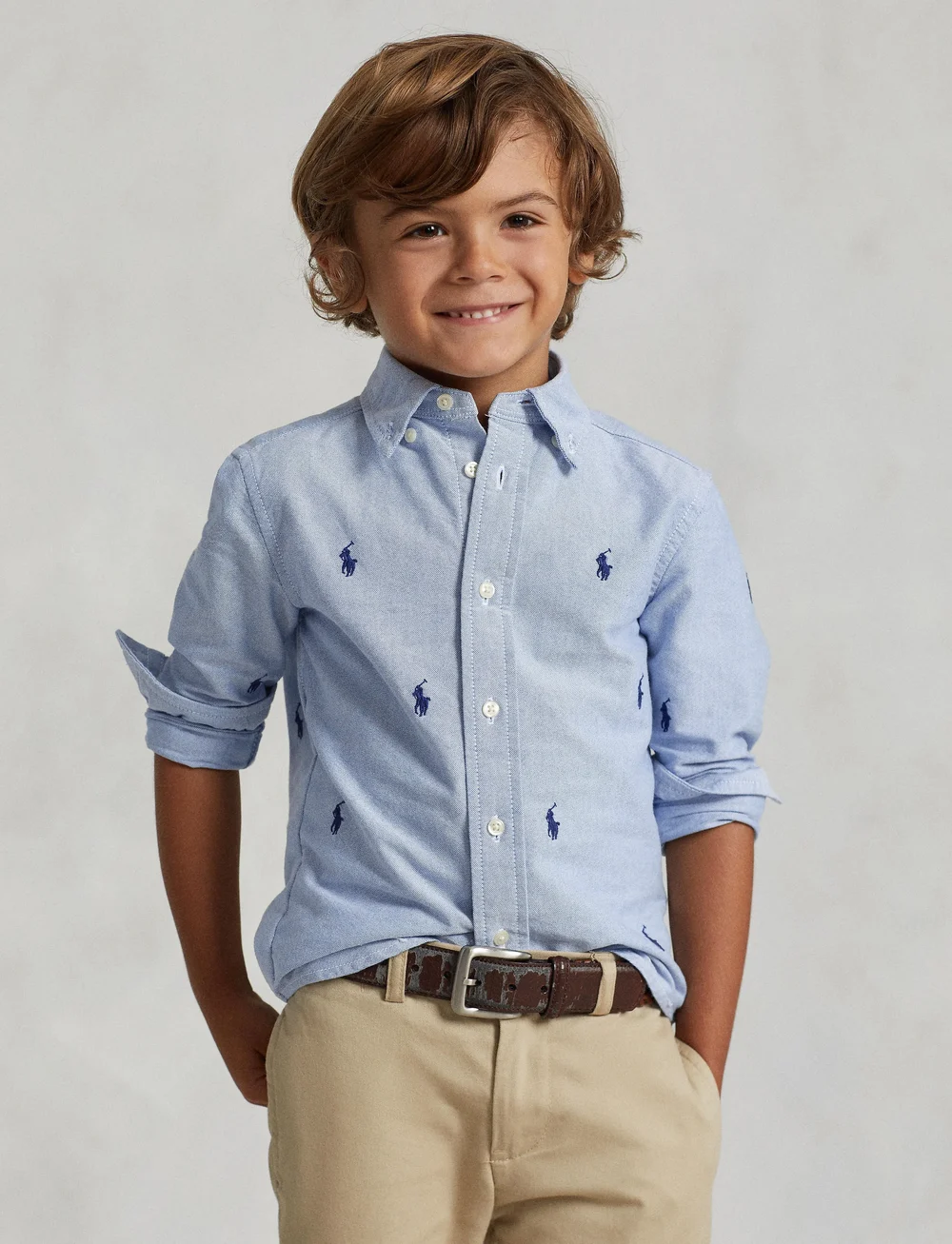 Ralph Lauren Kids - Polo Pony Cotton Oxford Shirt - langærmede skjorter - bsr blue with aoe - 3