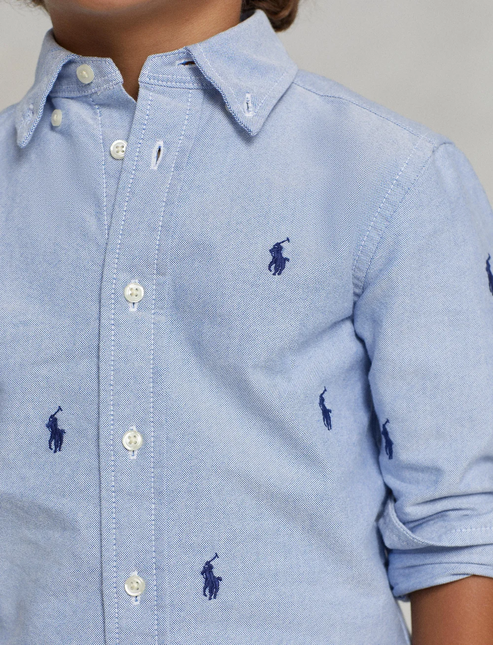 Ralph Lauren Kids - Polo Pony Cotton Oxford Shirt - langærmede skjorter - bsr blue with aoe - 4