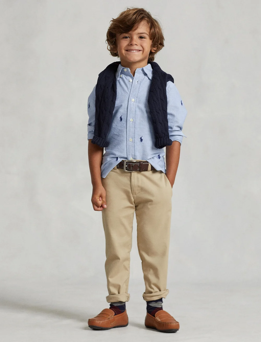 Ralph Lauren Kids - Polo Pony Cotton Oxford Shirt - langærmede skjorter - bsr blue with aoe - 0