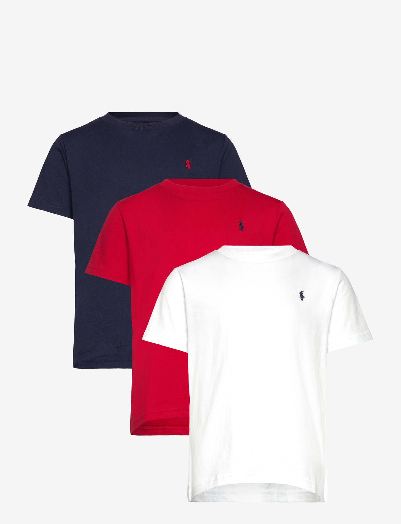 Ralph Lauren Kids - Cotton Jersey Crewneck Tee 3-Pack - short-sleeved t-shirts - polo essentials 1 - 0