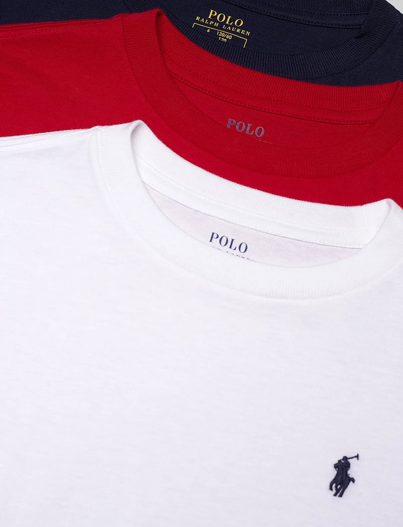 Ralph Lauren Kids - Cotton Jersey Crewneck Tee 3-Pack - short-sleeved t-shirts - polo essentials 1 - 1