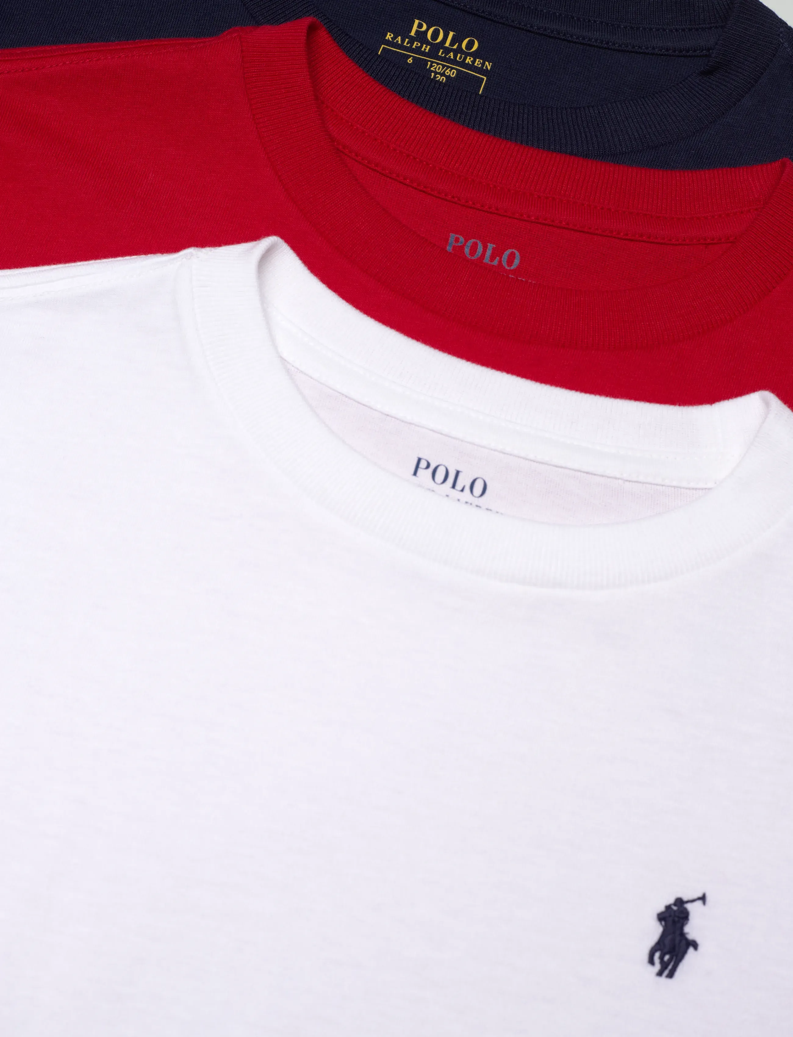 Ralph Lauren Kids - Cotton Jersey Crewneck Tee 3-Pack - kurzärmelige - polo essentials 1 - 1
