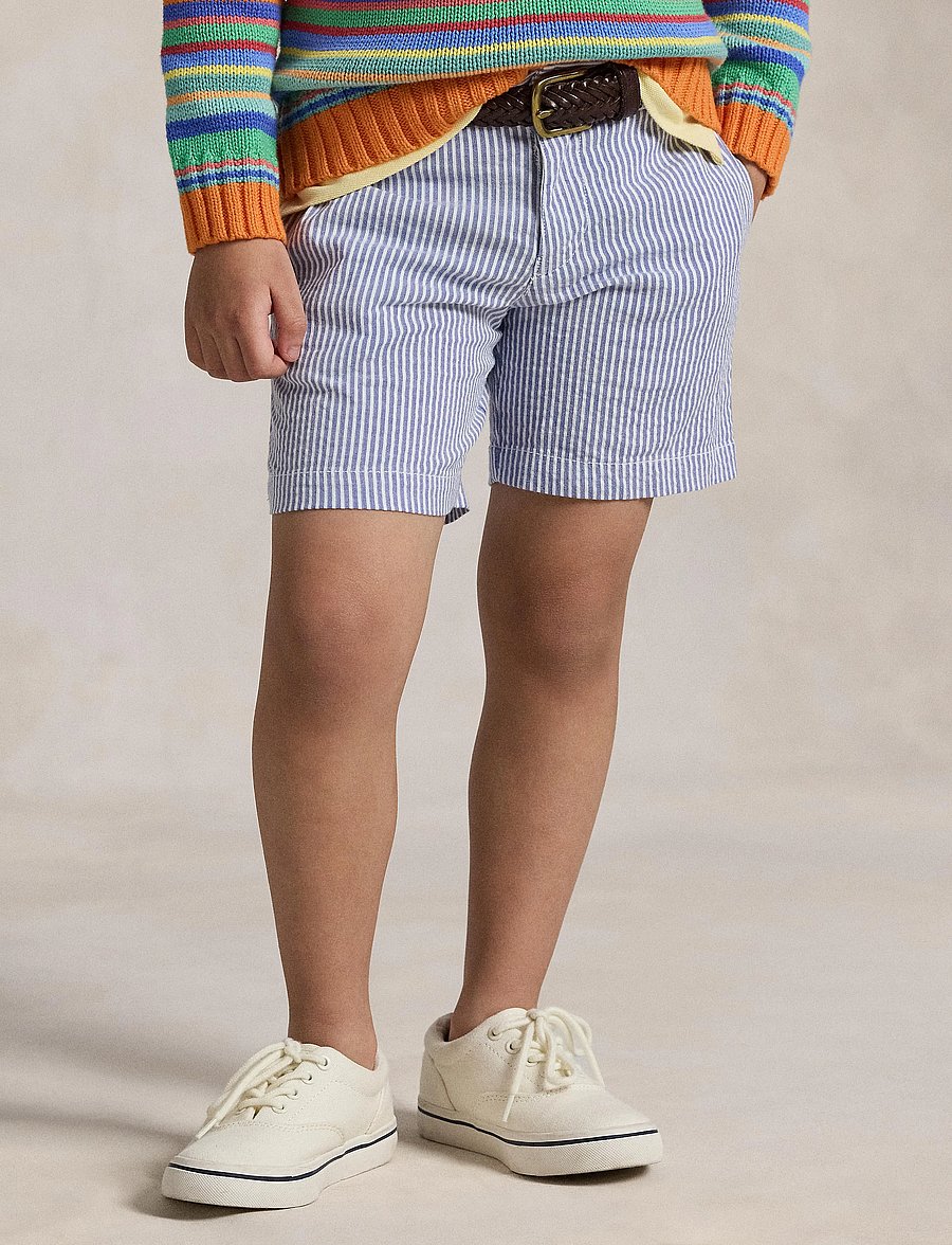 Ralph Lauren Kids - Stretch Cotton Seersucker Short - chino shorts - blue seersucker - 0