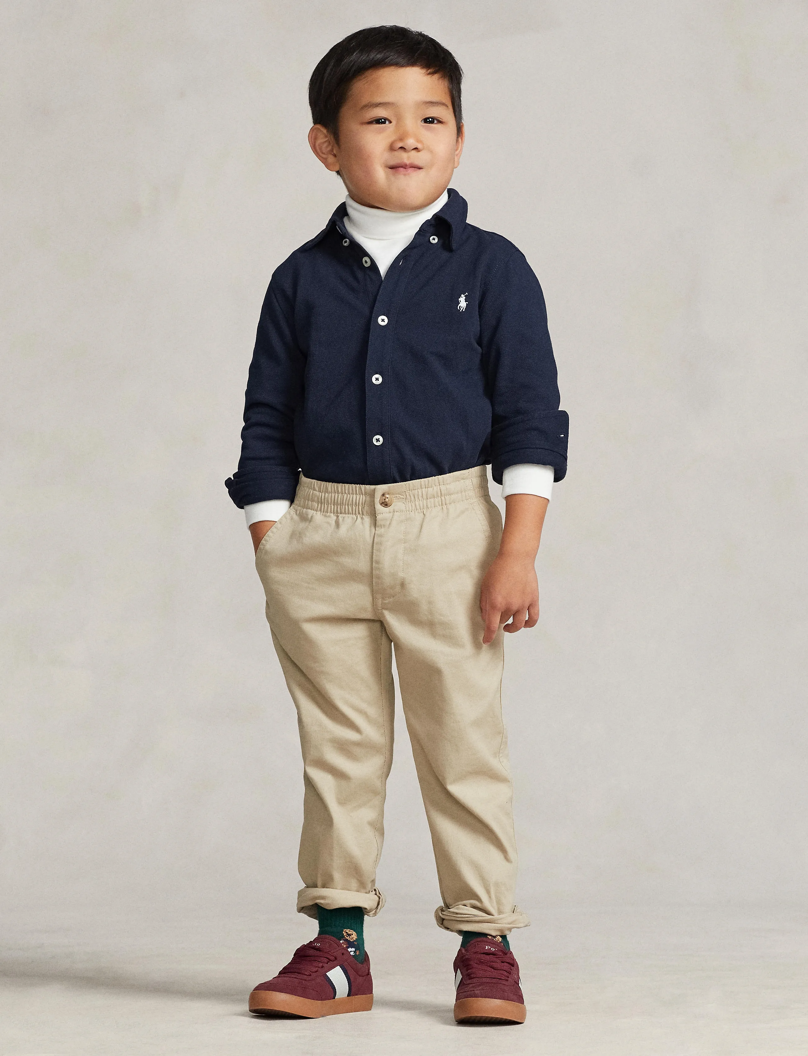 Ralph Lauren Kids - Featherweight Cotton Mesh Shirt - langærmede skjorter - aviator navy - 3