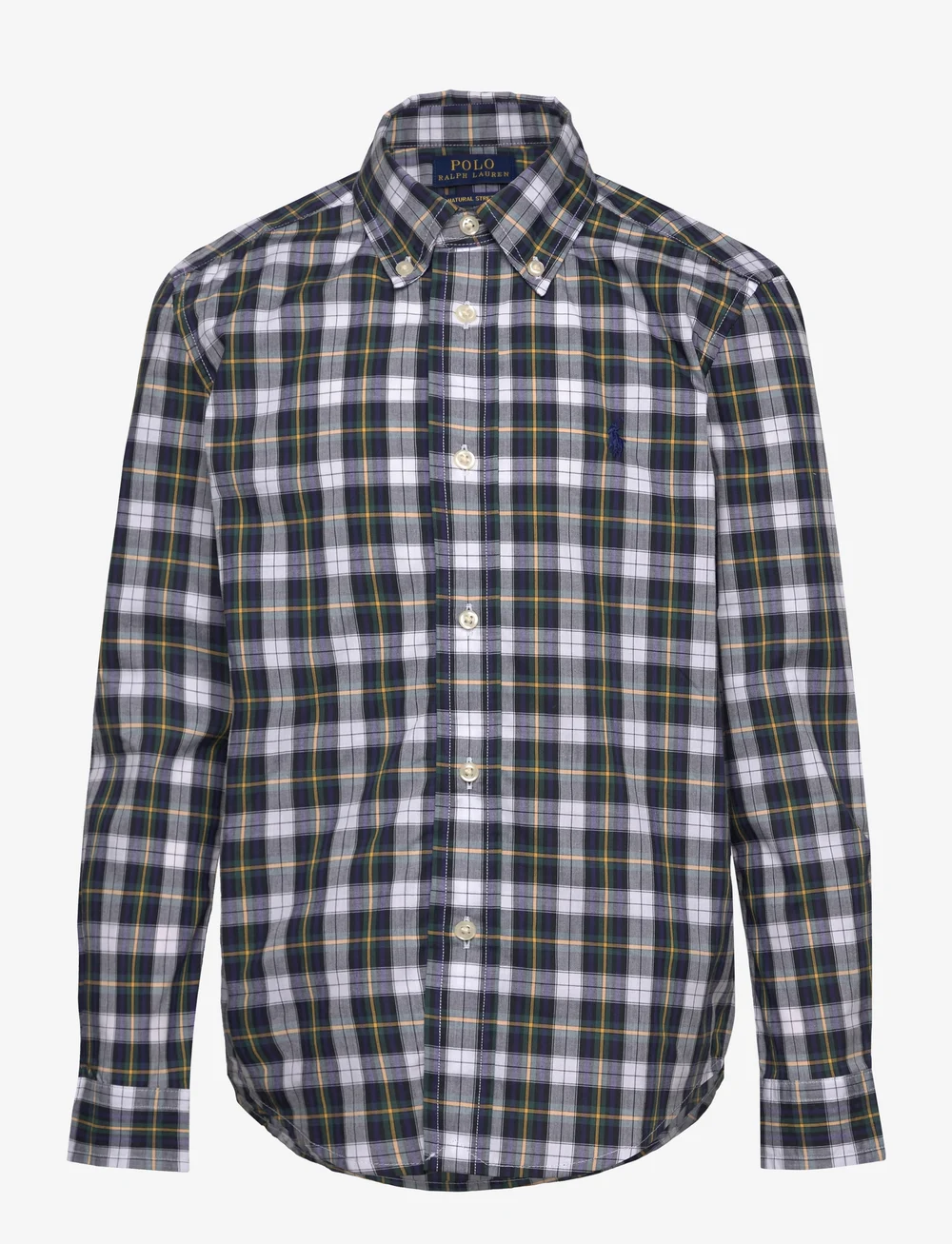 Ralph Lauren Kids - Plaid Cotton Poplin Shirt - langärmlige hemden - 6173b1 white/gree - 0