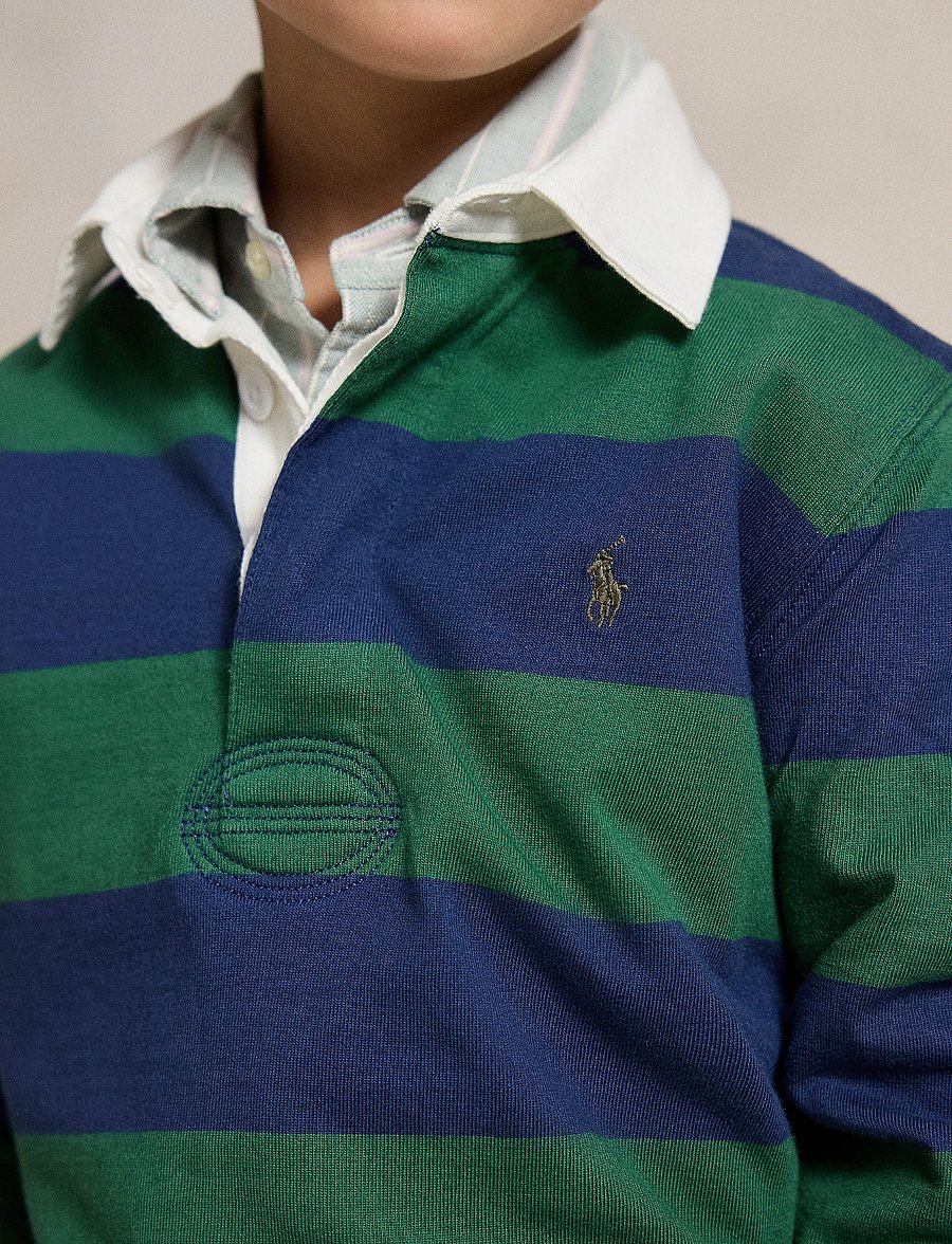 Ralph Lauren Kids - The Iconic Rugby Shirt - långärmade pikéer - verano green/rustic navy - 3