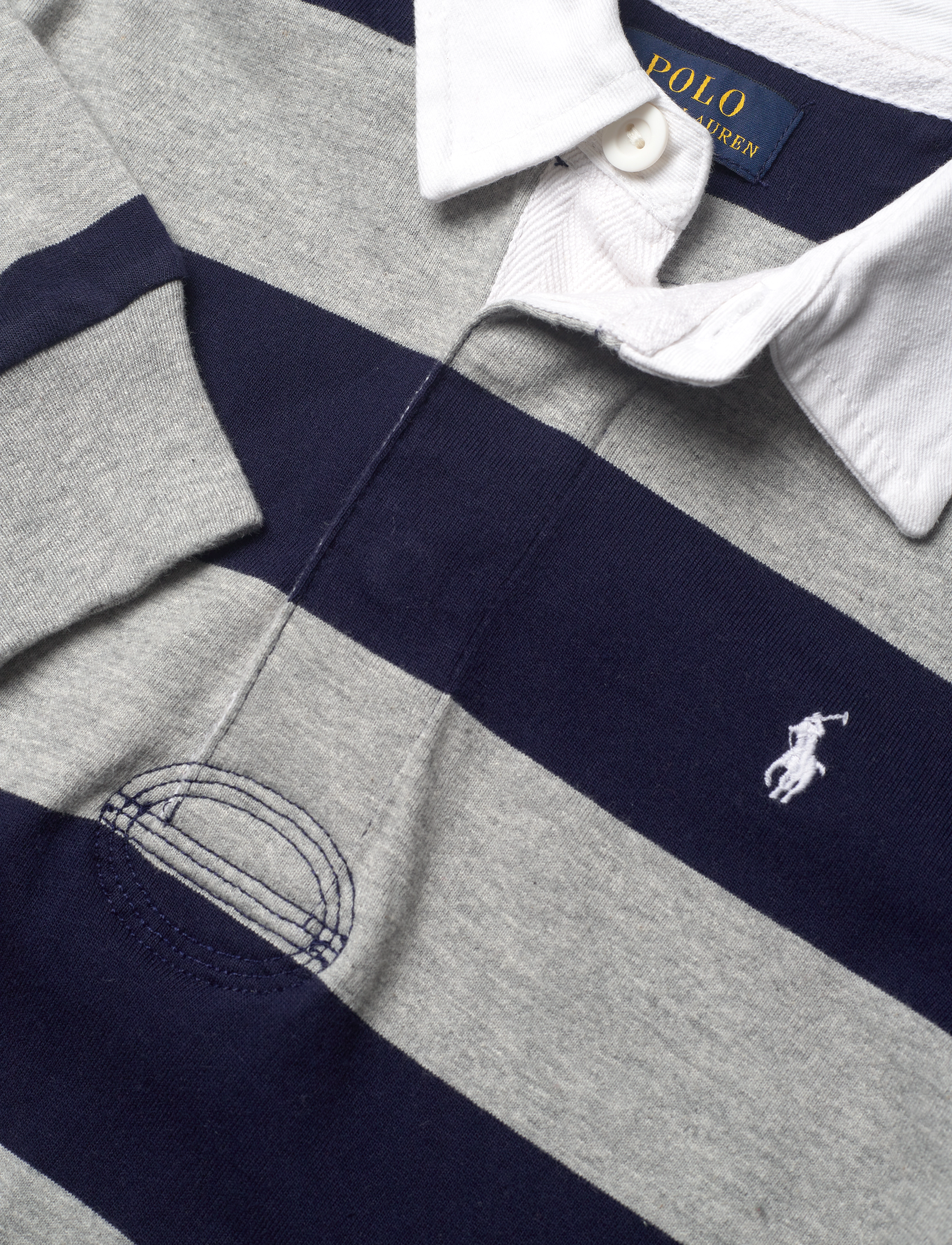 Ralph Lauren Kids - 16/1 JERSEY-LS YD RUGBY-KN-RUG - andover heather/c - 2