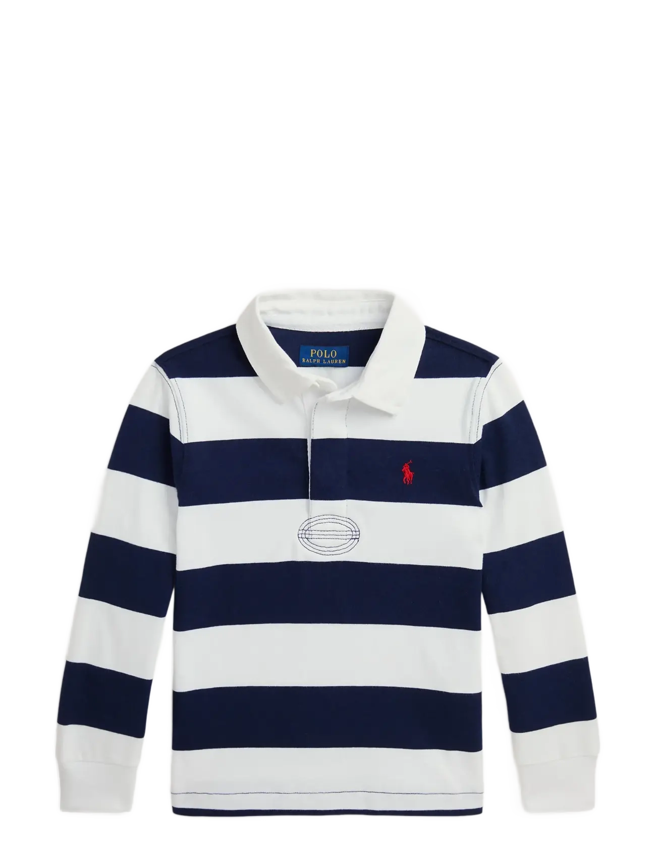 Ralph Lauren Kids The Iconic Rugby Shirt, 102-108, White, Polo Skjorter > Langærmede Polo Shirts, Børn