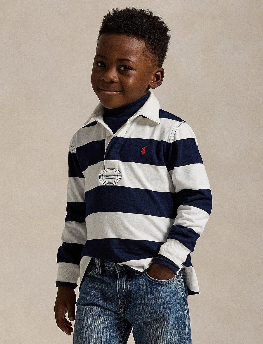 Ralph Lauren Kids - The Iconic Rugby Shirt - pikkade varrukatega polod - white/cruise navy - 4