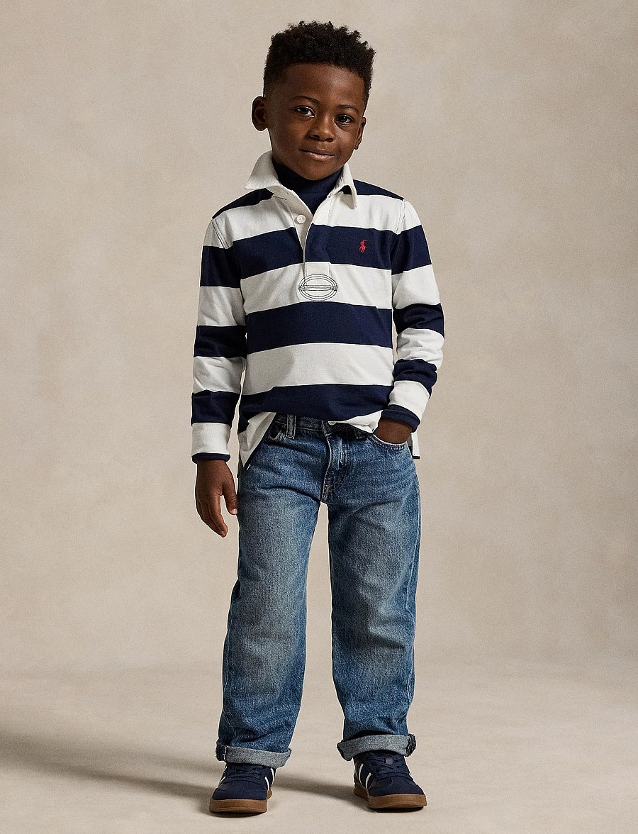 Ralph Lauren Kids - The Iconic Rugby Shirt - pikkade varrukatega polod - white/cruise navy - 5