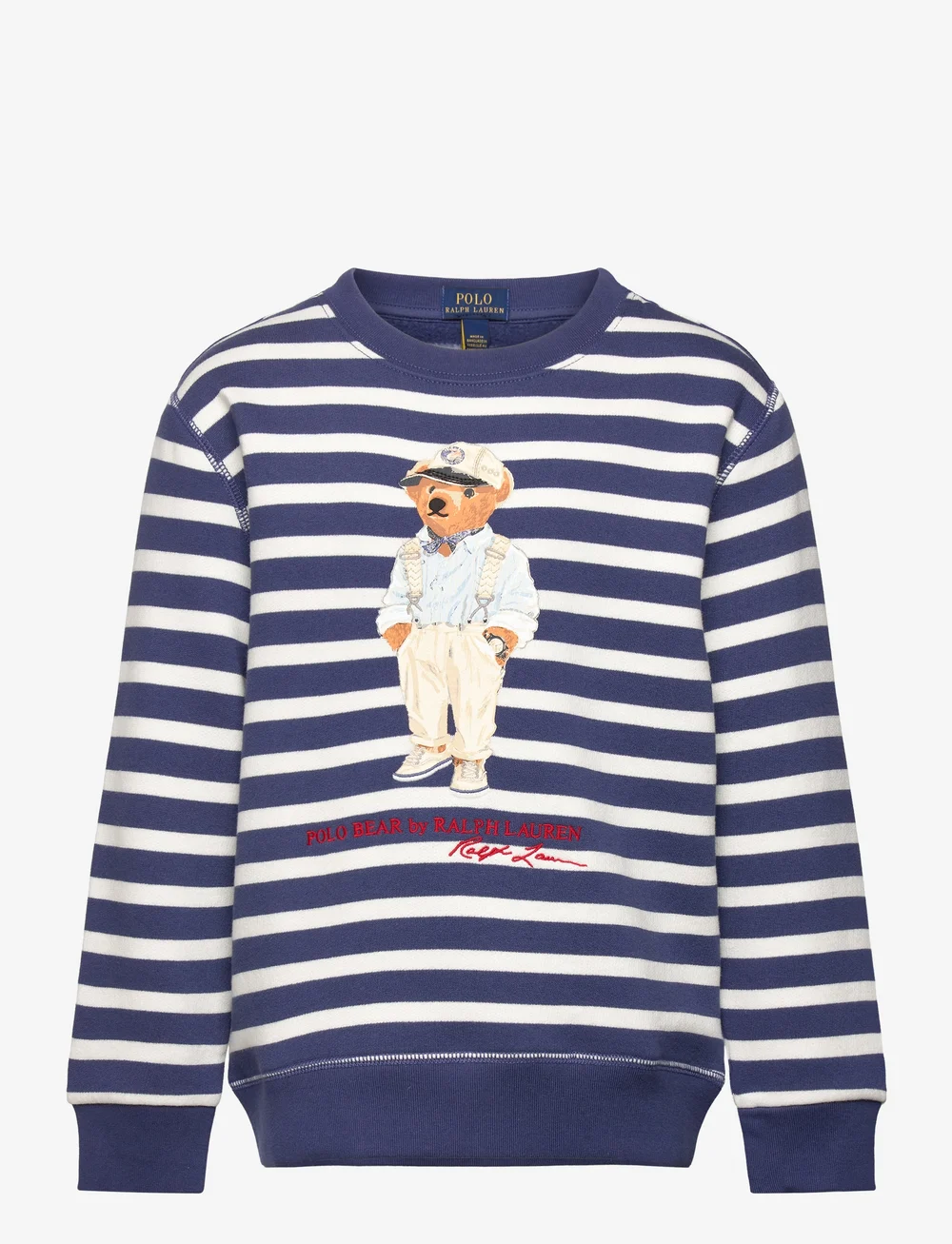 Ralph Lauren Kids Striped Polo Bear Fleece Sweatshirt Sweatshirts Boozt
