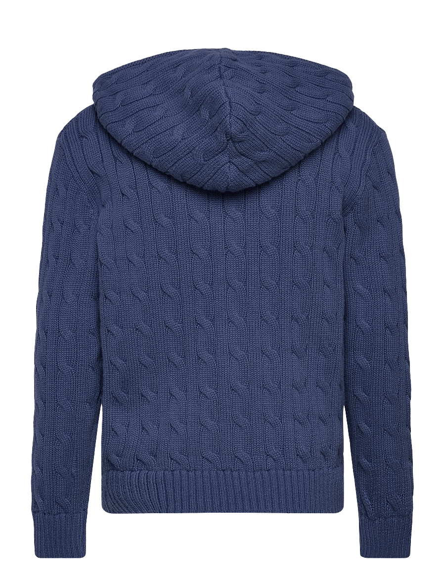 Ralph Lauren Kids - Cable Cotton Hooded Full-Zip Sweater - koftor - old royal/c3374 - 1