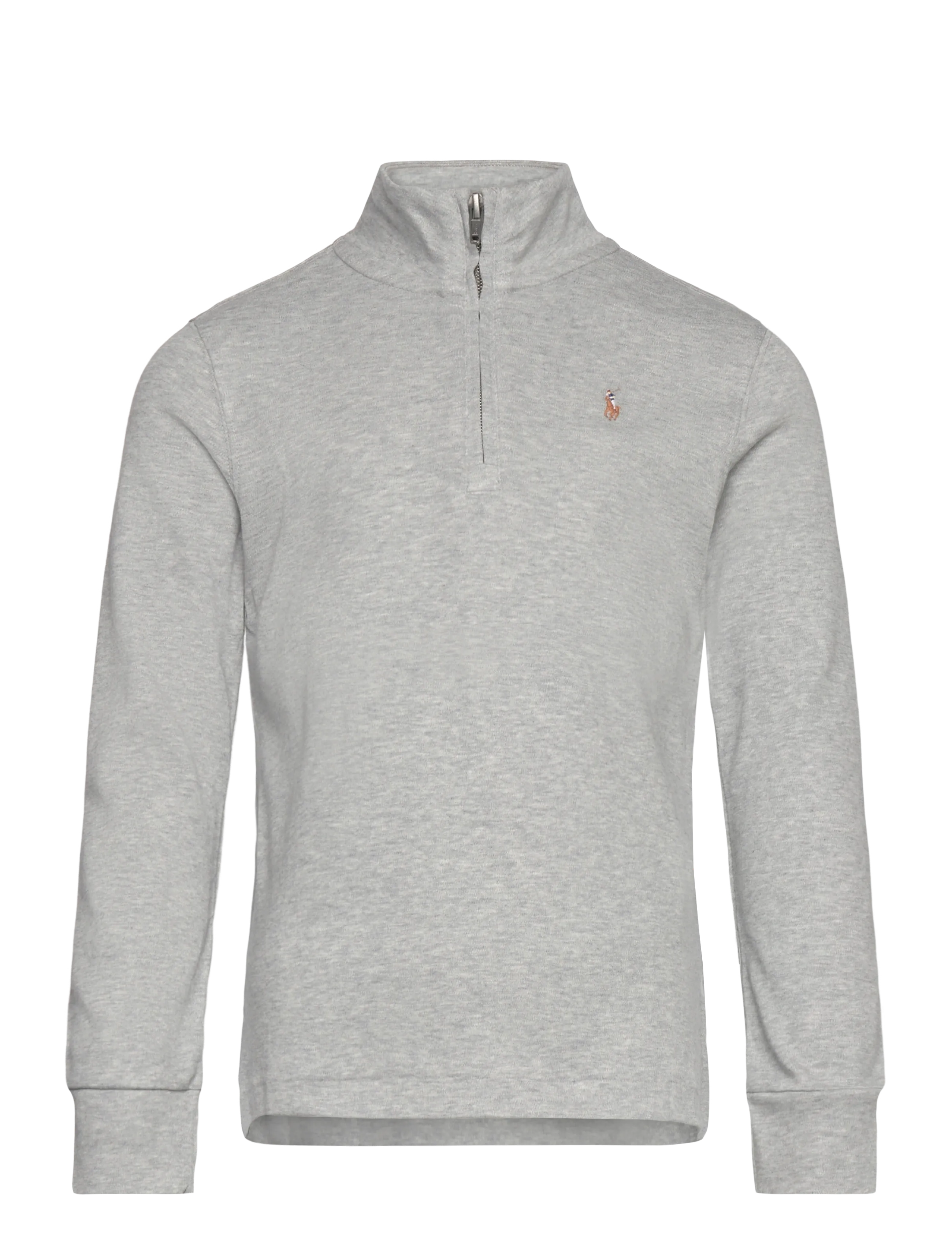 Ralph Lauren Kids Cotton Interlock Quarter-Zip Pullover - Trøjer - ANDOVER HEATHER / grey