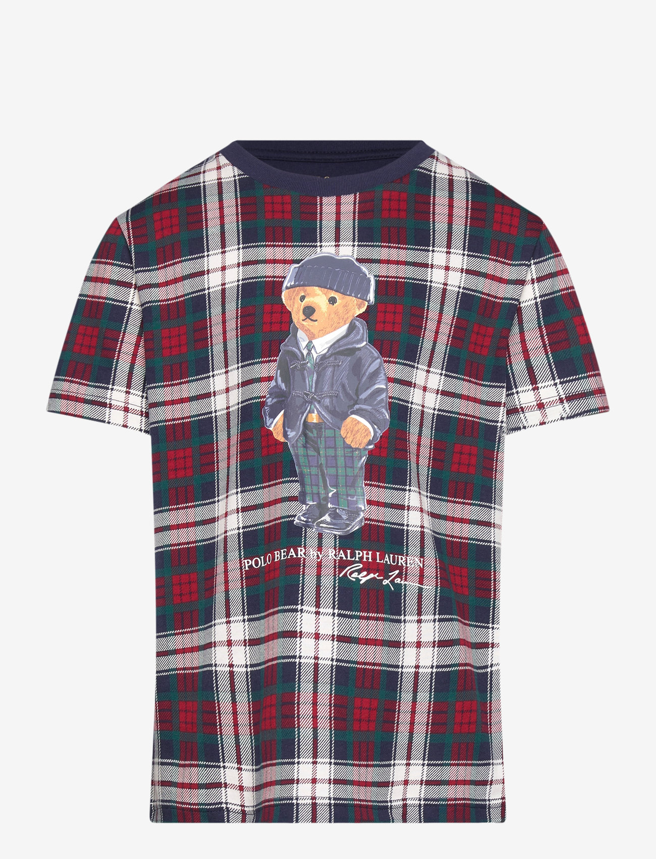 Ralph Lauren Kids Polo Bear Plaid Cotton Jersey Tee