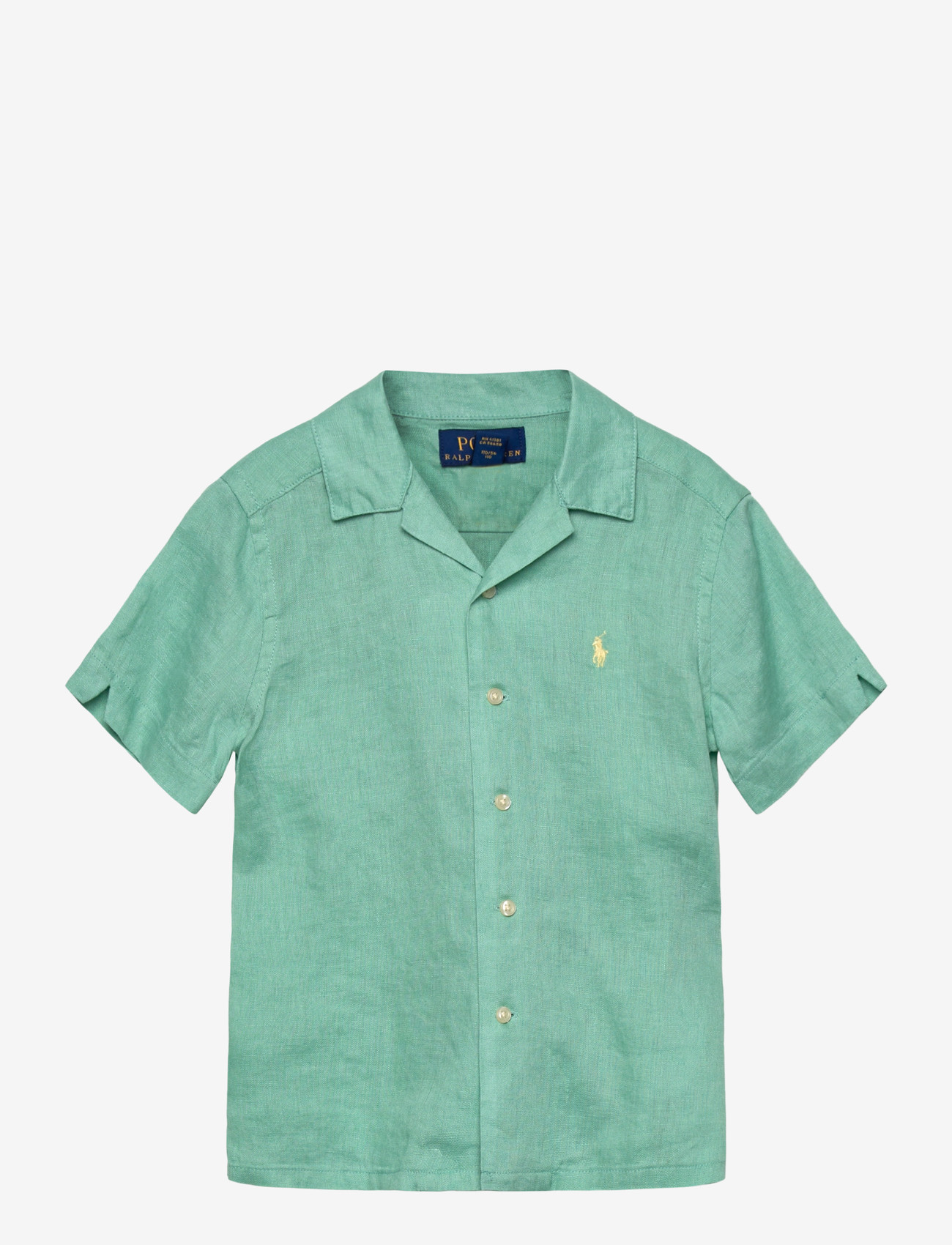 Ralph Lauren Kids - Linen Camp Shirt - kortærmede skjorter - celadon - 0