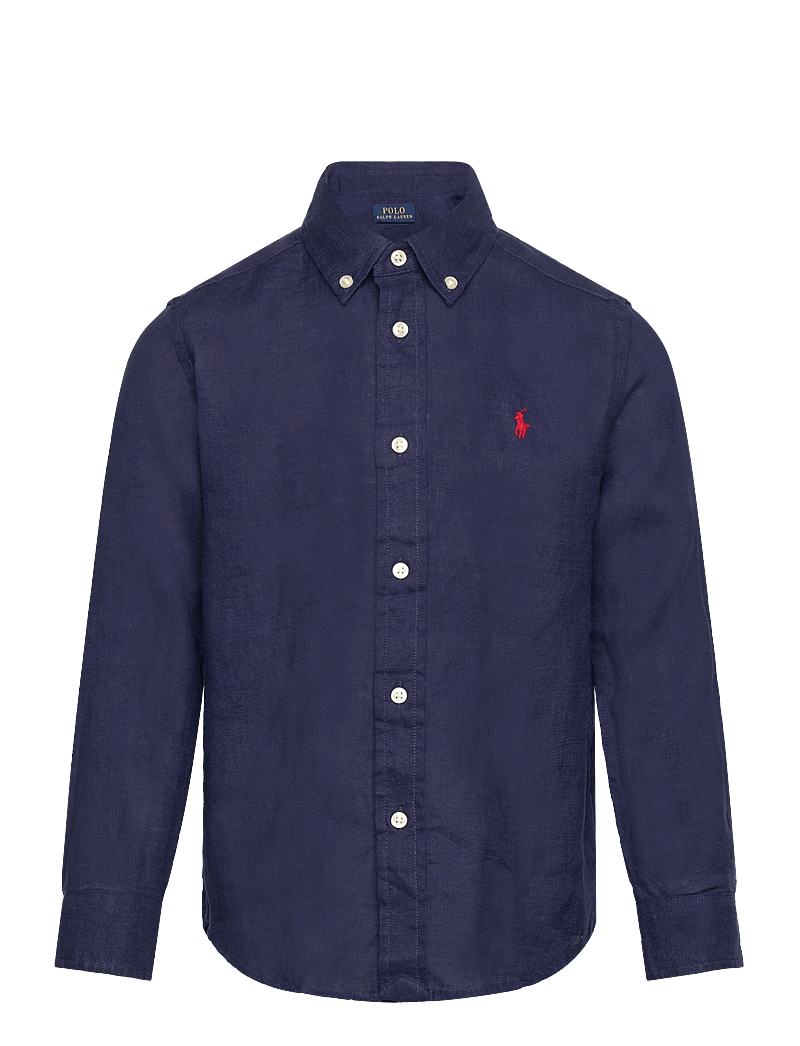 Ralph Lauren Kids - Linen Shirt - langærmede skjorter - newport navy - 0