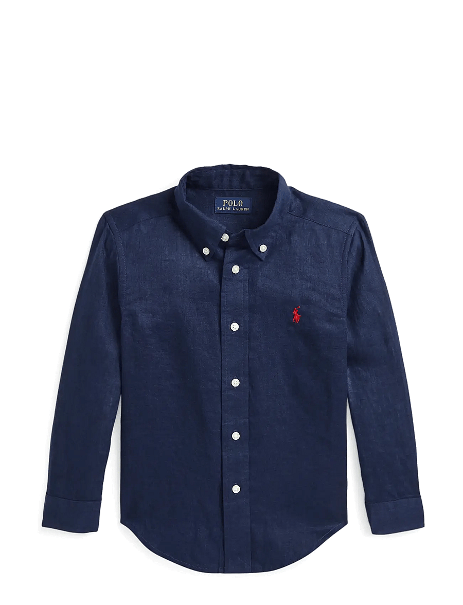 Ralph Lauren Kids - Linen Shirt - långärmade skjortor - newport navy - 1