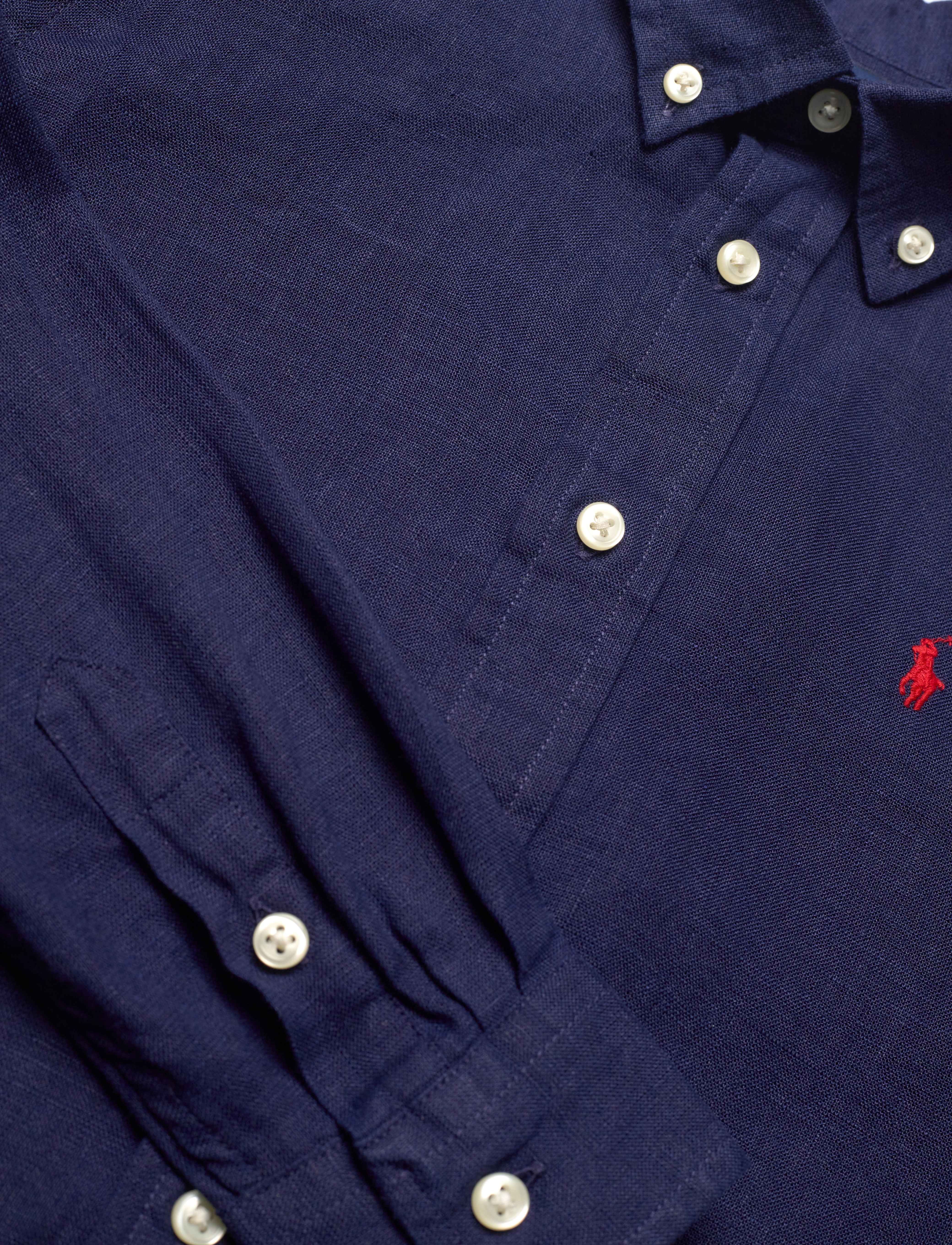 Ralph Lauren Kids - 17/1 PD LINEN V1-CLBDPPC-SI-SPS - langærmede skjorter - newport navy - 4