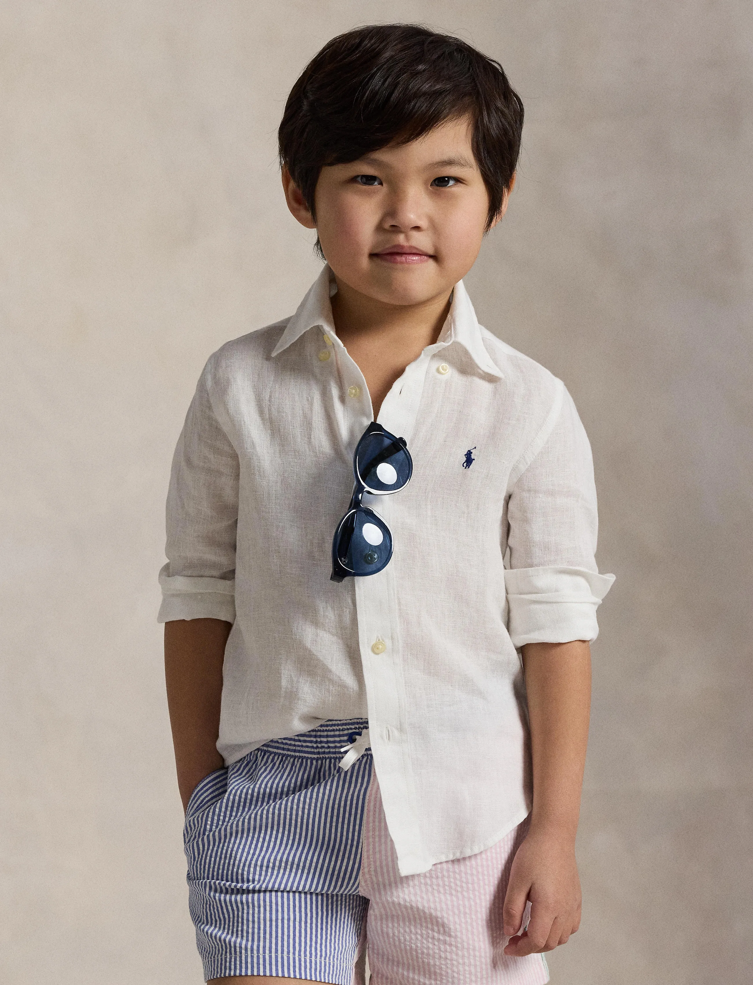 Ralph Lauren Kids - 17/1 PD LINEN V1-CLBDPPC-SI-SPS - chemises à manches longues - white - 3