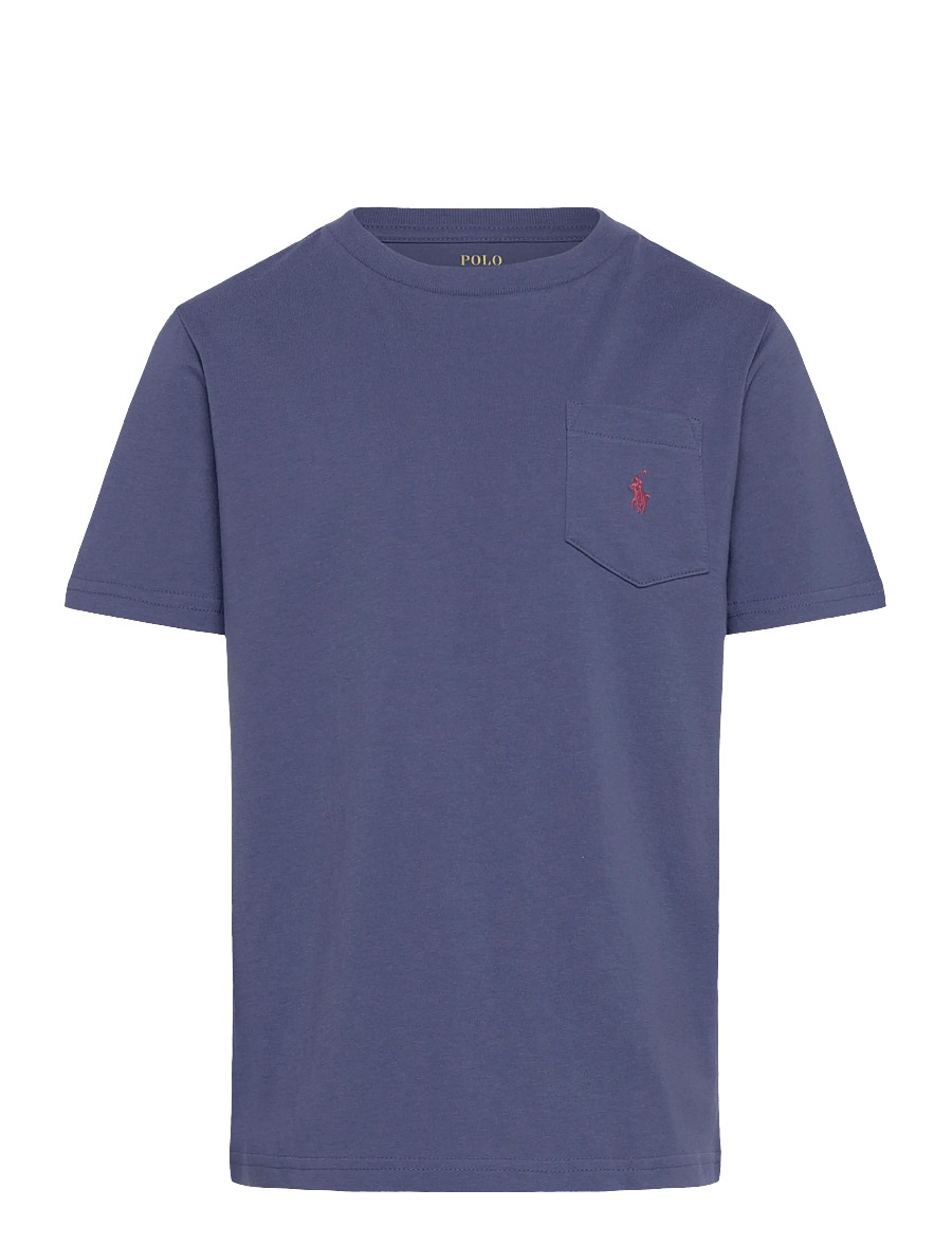 Ralph Lauren Kids - Cotton Jersey Pocket Tee - kortærmede t-shirts - blue heaven - 0