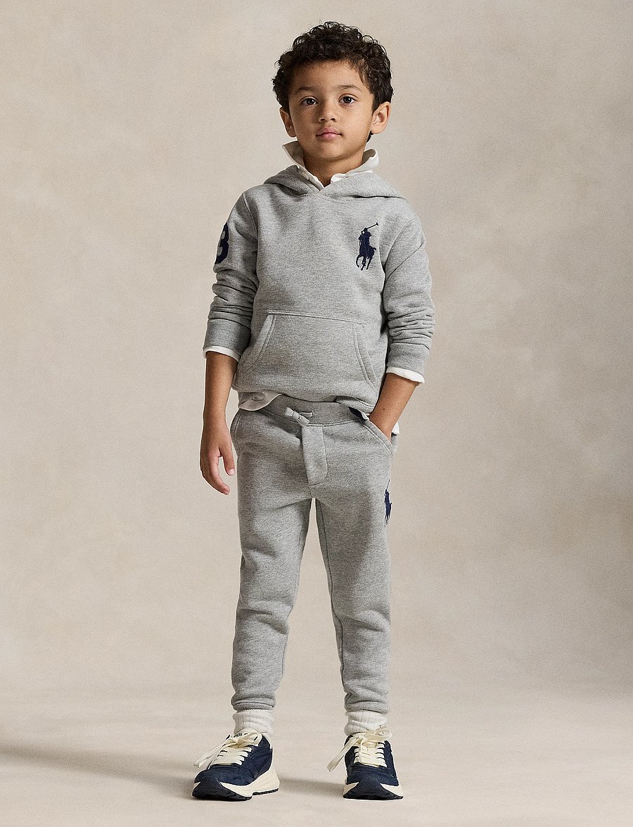 Ralph Lauren Kids - Big Pony Fleece Hoodie - hættetrøjer - andover heather/c7949 - 2