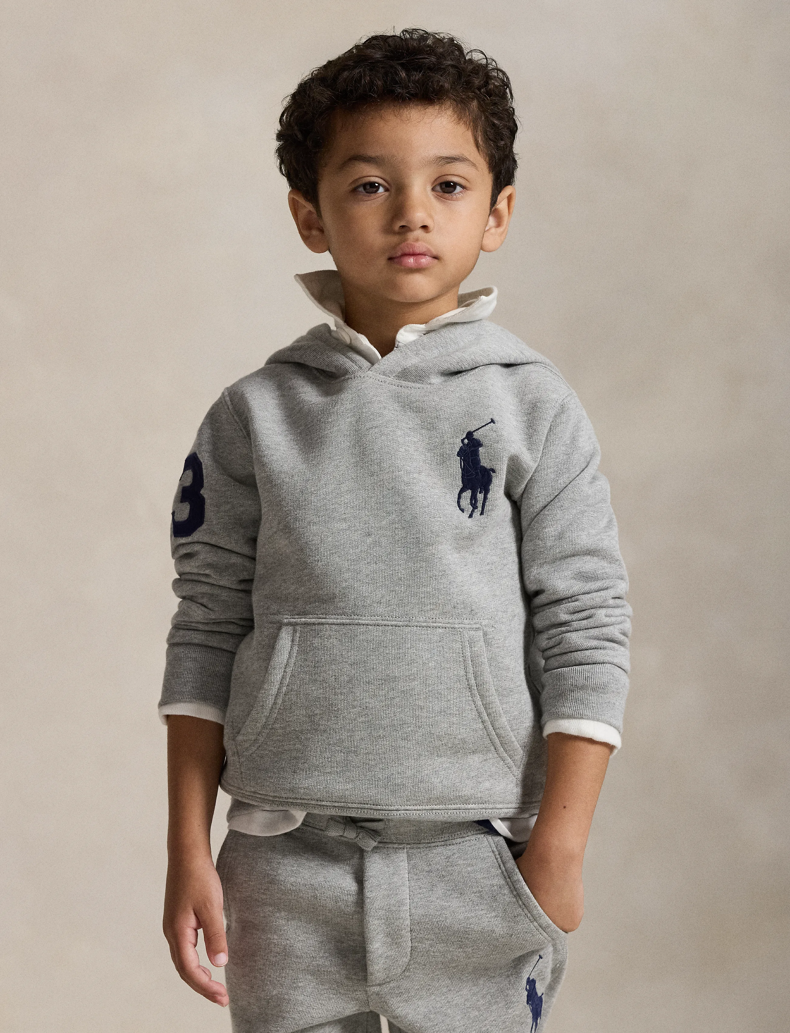 Ralph Lauren Kids - Big Pony Fleece Hoodie - andover heather/c7949 - 3