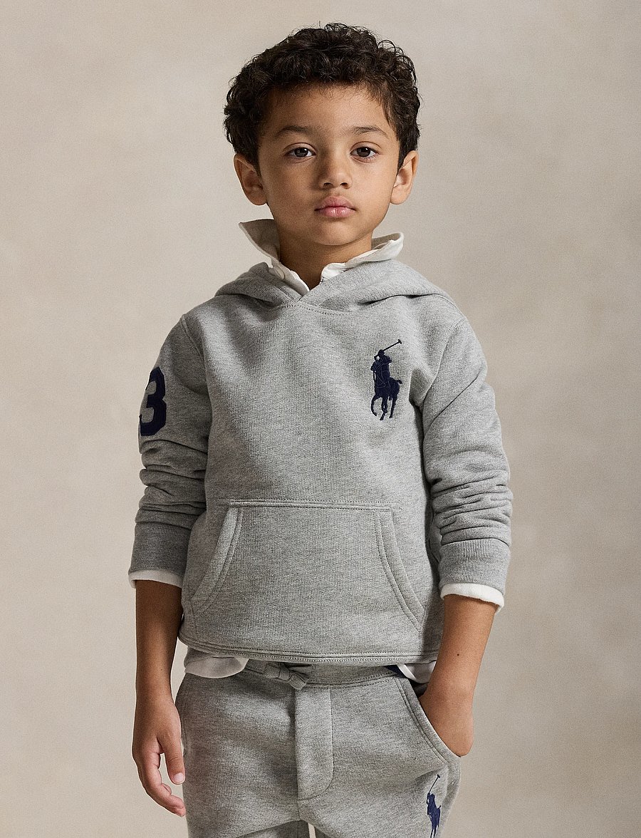 Ralph Lauren Kids - Big Pony Fleece Hoodie - hættetrøjer - andover heather/c7949 - 3