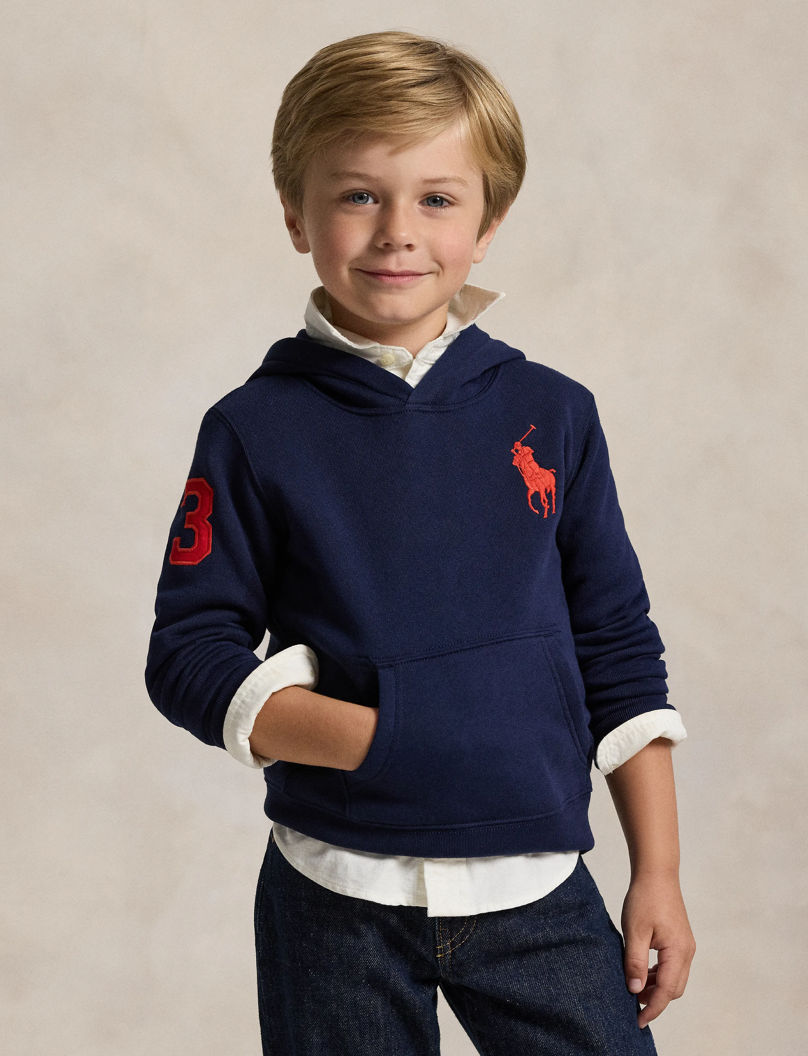 Ralph Lauren Kids - Big Pony Fleece Hoodie - hoodies - refined navy/c3870 - 2