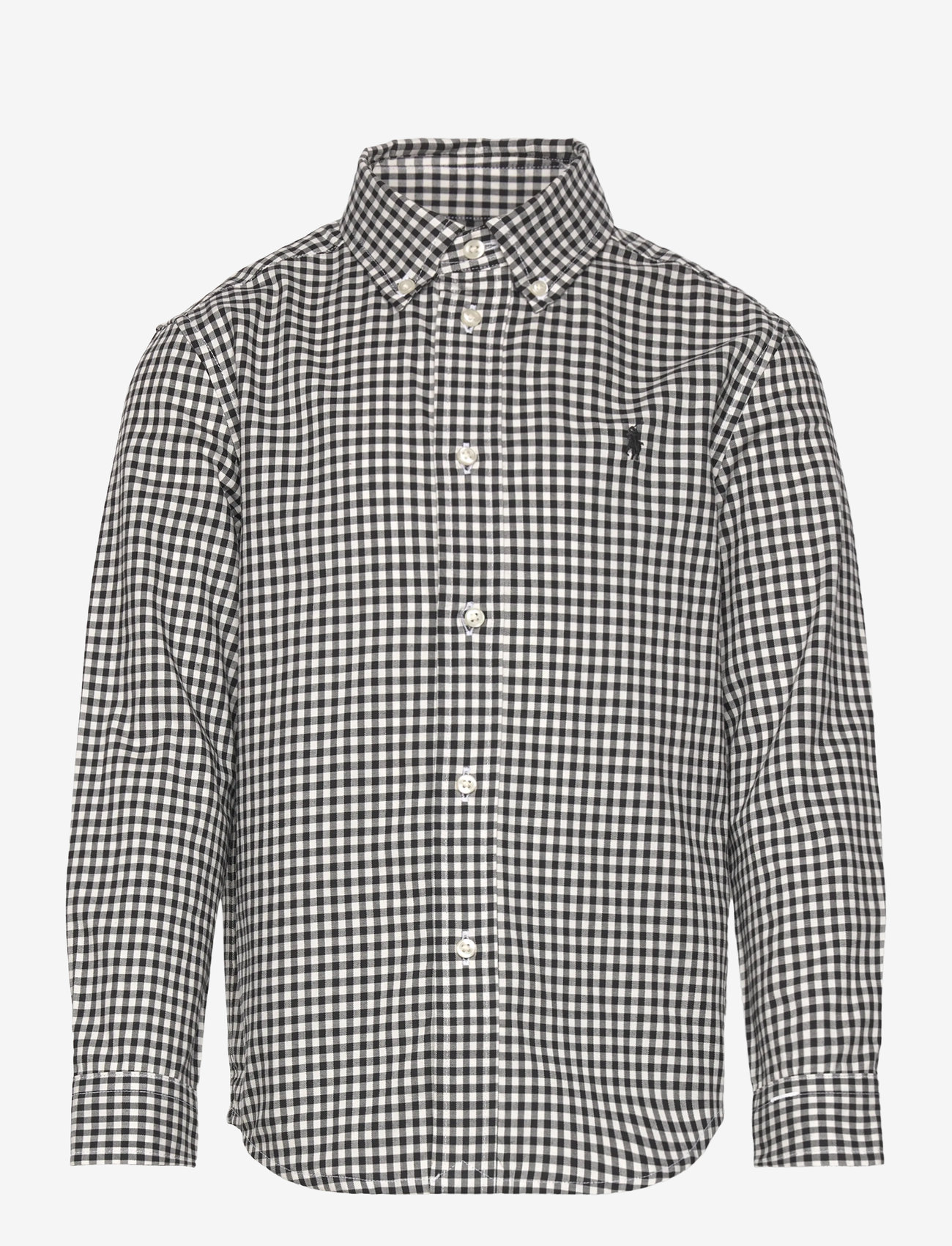 Ralph Lauren Kids - Checked Cotton Twill Shirt - langärmlige hemden - #4192b nero blanc - 0