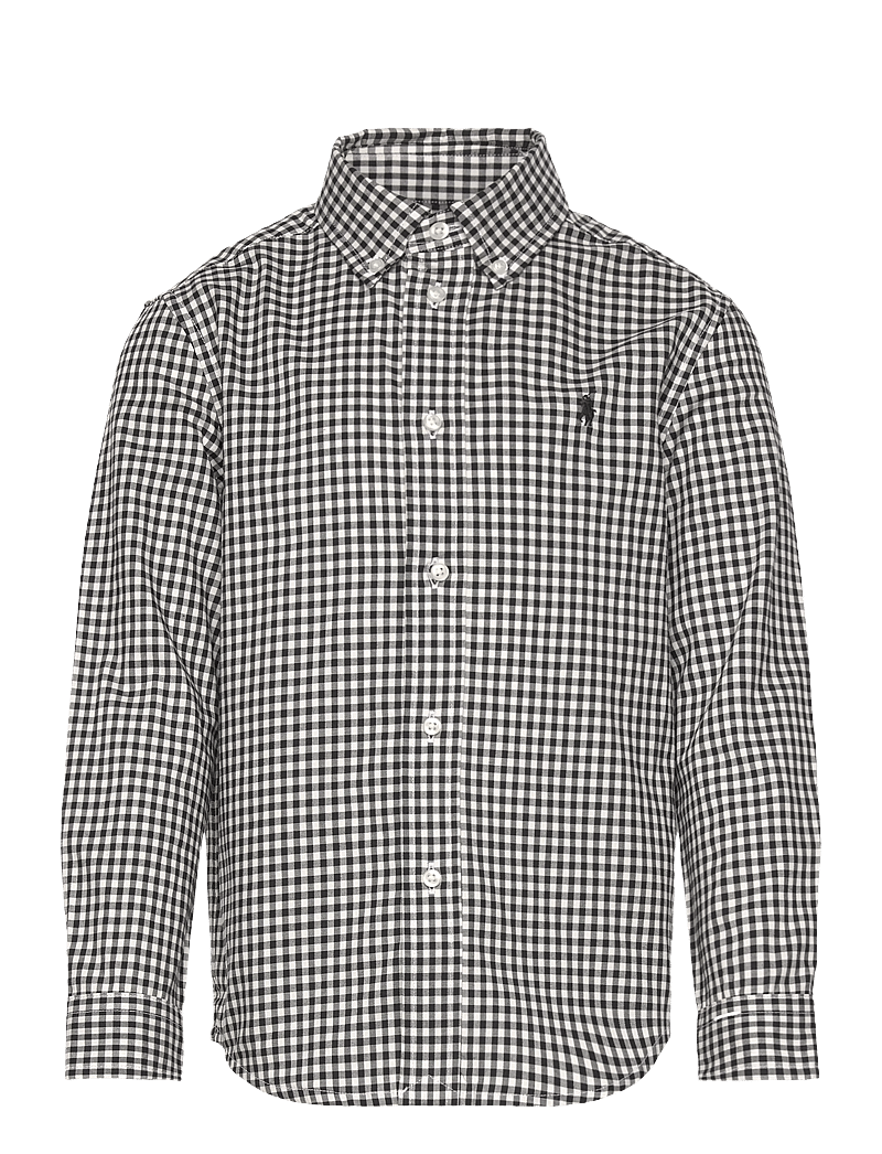 Ralph Lauren Kids - Checked Cotton Twill Shirt - langærmede skjorter - #4192b nero blanc - 0