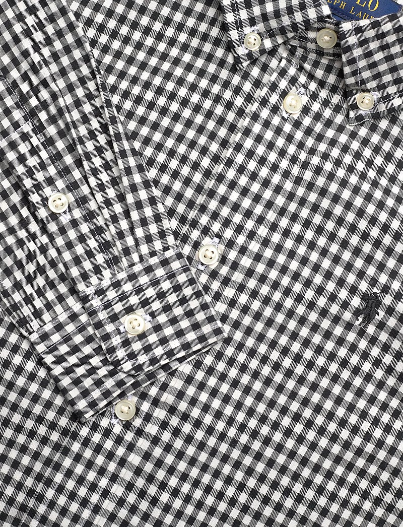 Ralph Lauren Kids - Checked Cotton Twill Shirt - langærmede skjorter - #4192b nero blanc - 2