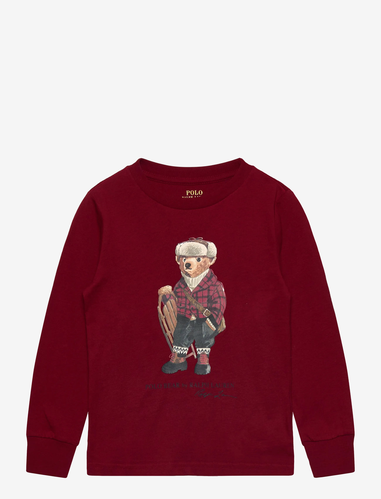 Ralph Lauren Kids - Polo Bear Cotton Long-Sleeve Tee - pikkade varrukatega t-särgid - hol25 bear holida - 0
