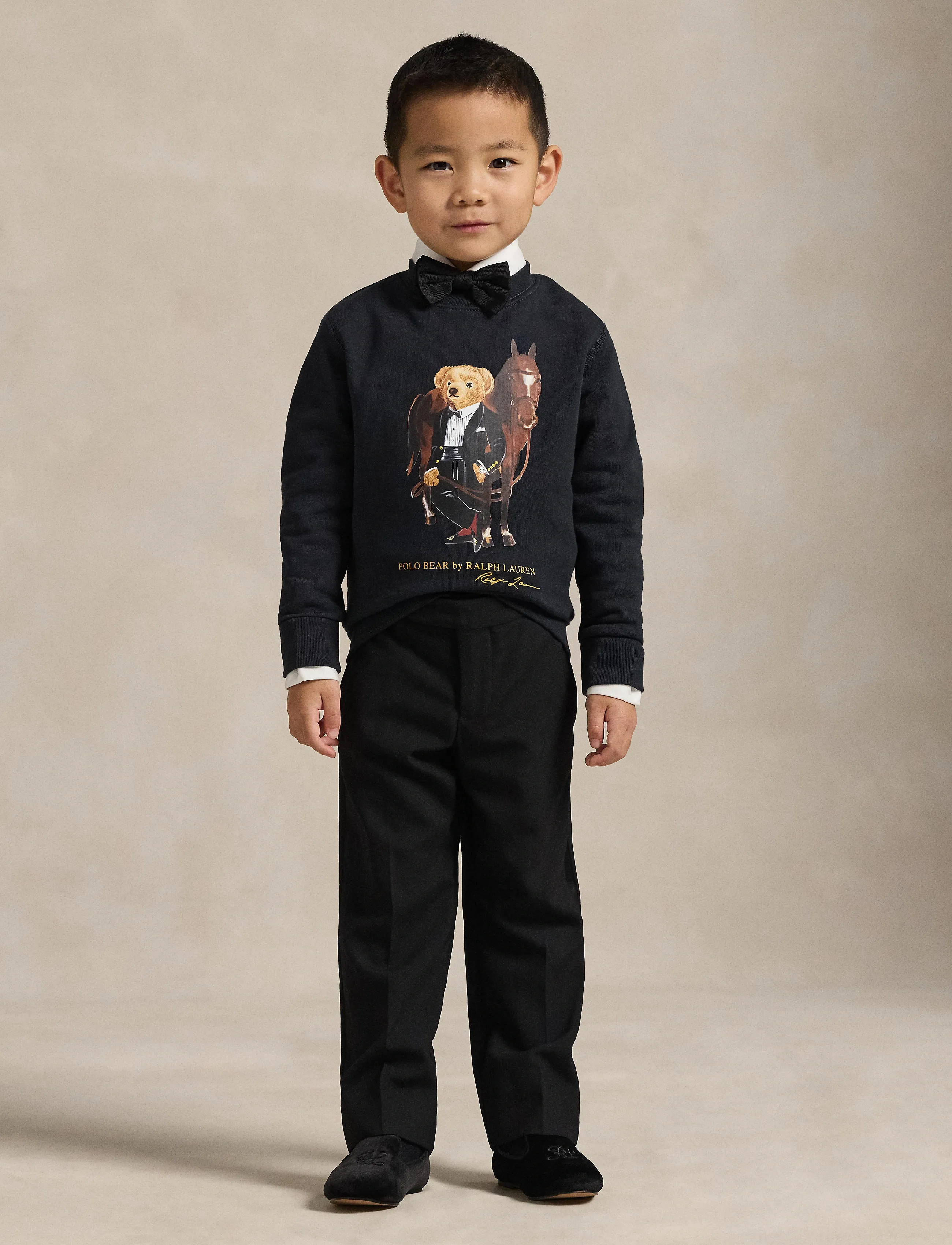 Ralph Lauren Kids Lunar New Year Polo Bear Sweatshirt, Børn, Polo Bear Sweatshirt, Sort, Str: 124-131