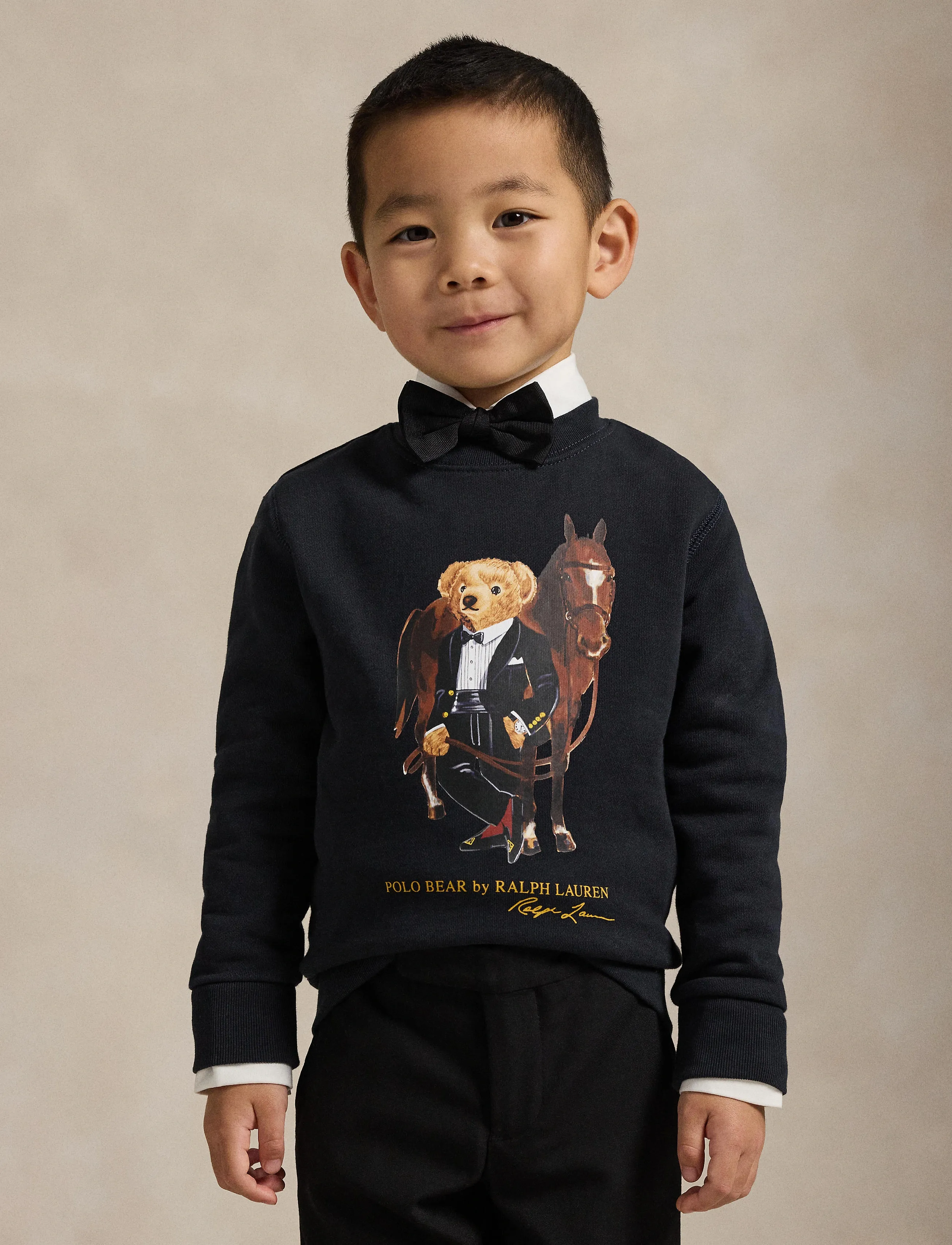 Ralph Lauren Kids - Lunar New Year Polo Bear Sweatshirt - sweatshirts - polo black - 3