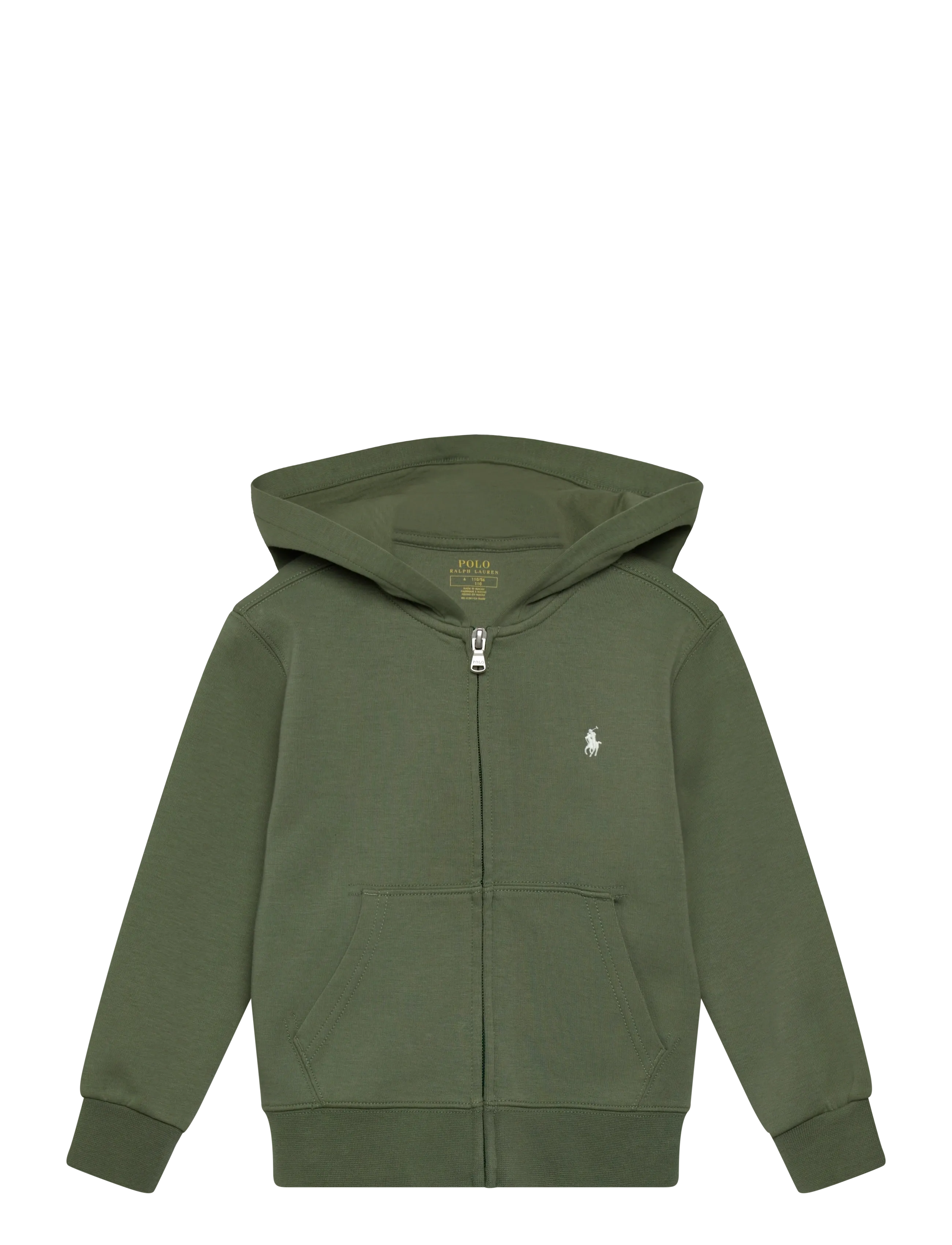 Ralph Lauren Kids Double-Knit Full-Zip Hoodie, 117-123, Sweatshirts & Hoodies, Khakigrün - Kinder