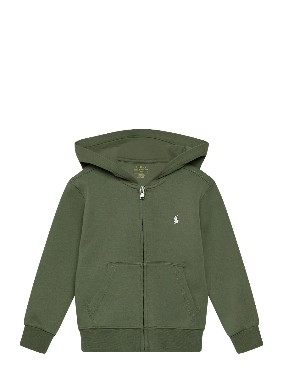 Ralph Lauren Kids - Double-Knit Full-Zip Hoodie - huvtröjor - cargo green - 0