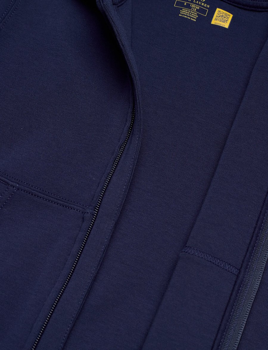 Ralph Lauren Kids - Double-Knit Full-Zip Hoodie - hættetrøjer - newport navy - 4