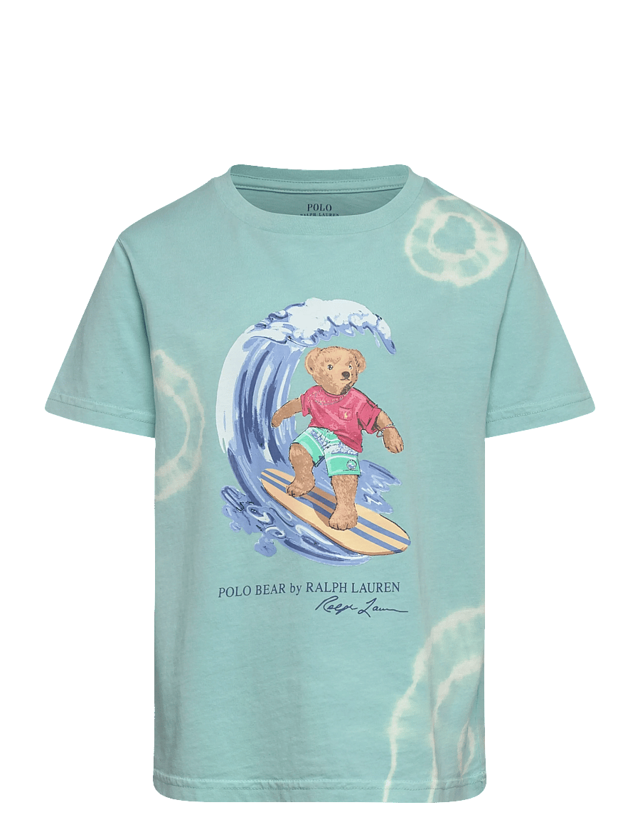 Ralph Lauren Kids - Tie-Dye Polo Bear Cotton Tee - kortærmede t-shirts - parakeet - 0