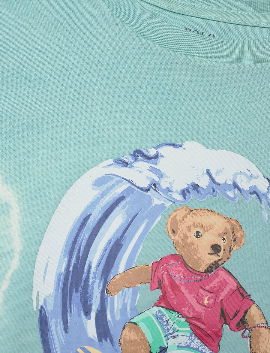 Ralph Lauren Kids - Tie-Dye Polo Bear Cotton Tee - kortærmede t-shirts - parakeet - 2