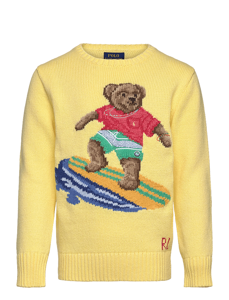 Ralph Lauren Kids - Polo Bear Cotton Sweater - stickade tröjor - resort gold - 0