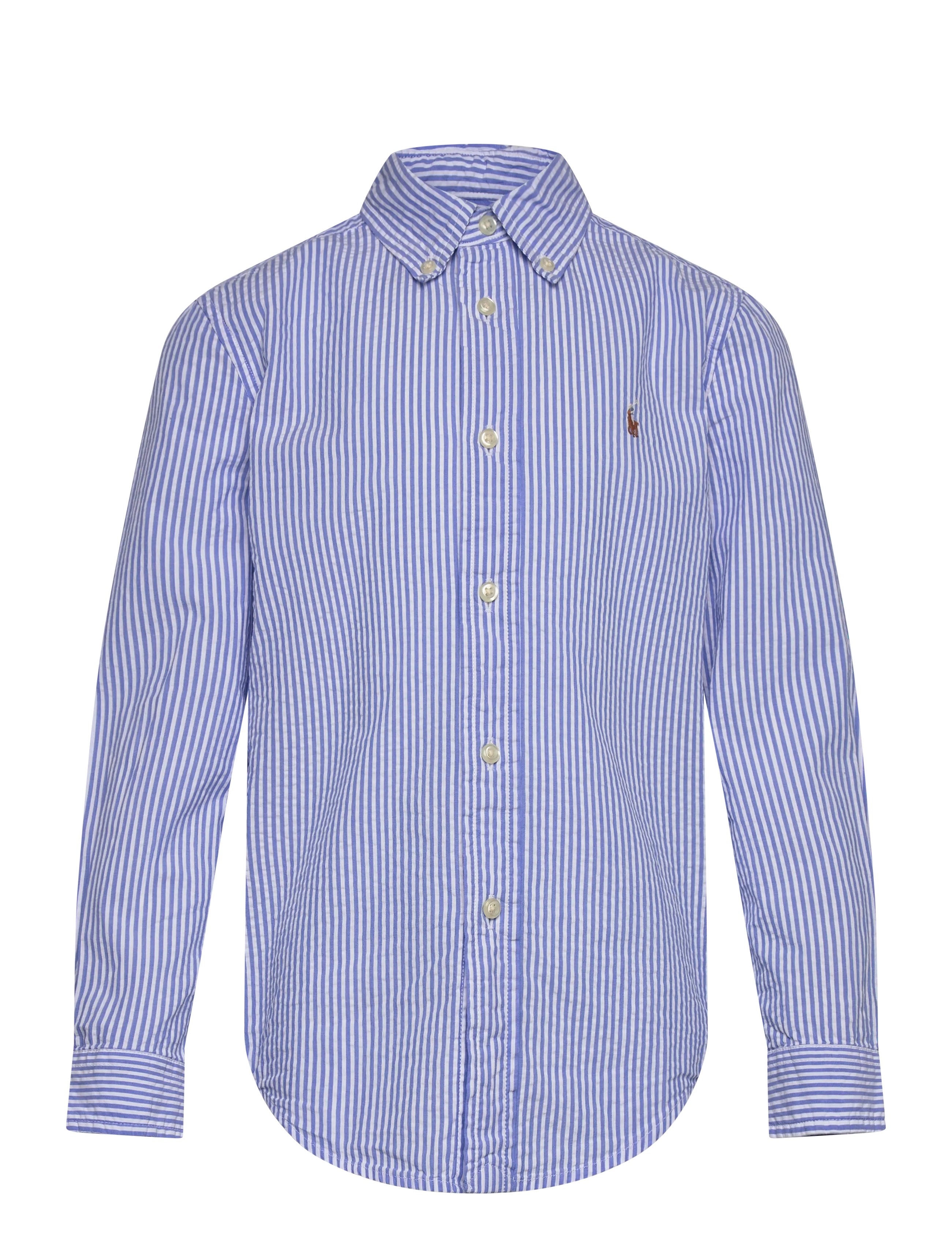 Ralph Lauren Kids Striped Cotton Seersucker Shirt - Overdele - 7310A BLUE/WHITE / blue