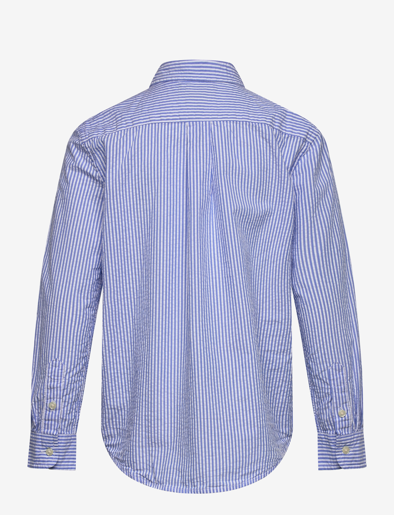 Ralph Lauren Kids - Striped Cotton Seersucker Shirt - langærmede skjorter - 7310a blue/white - 1