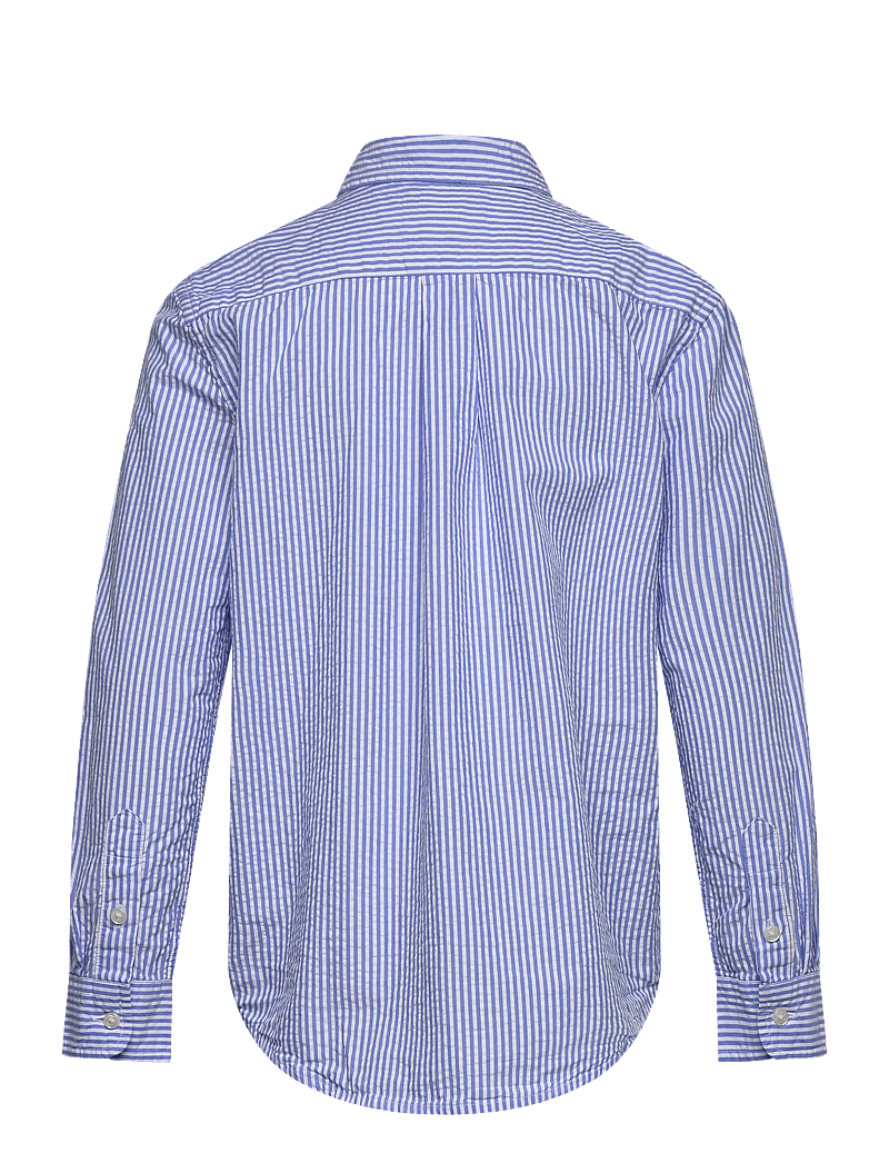 Ralph Lauren Kids - Striped Cotton Seersucker Shirt - langærmede skjorter - 7310a blue/white - 1