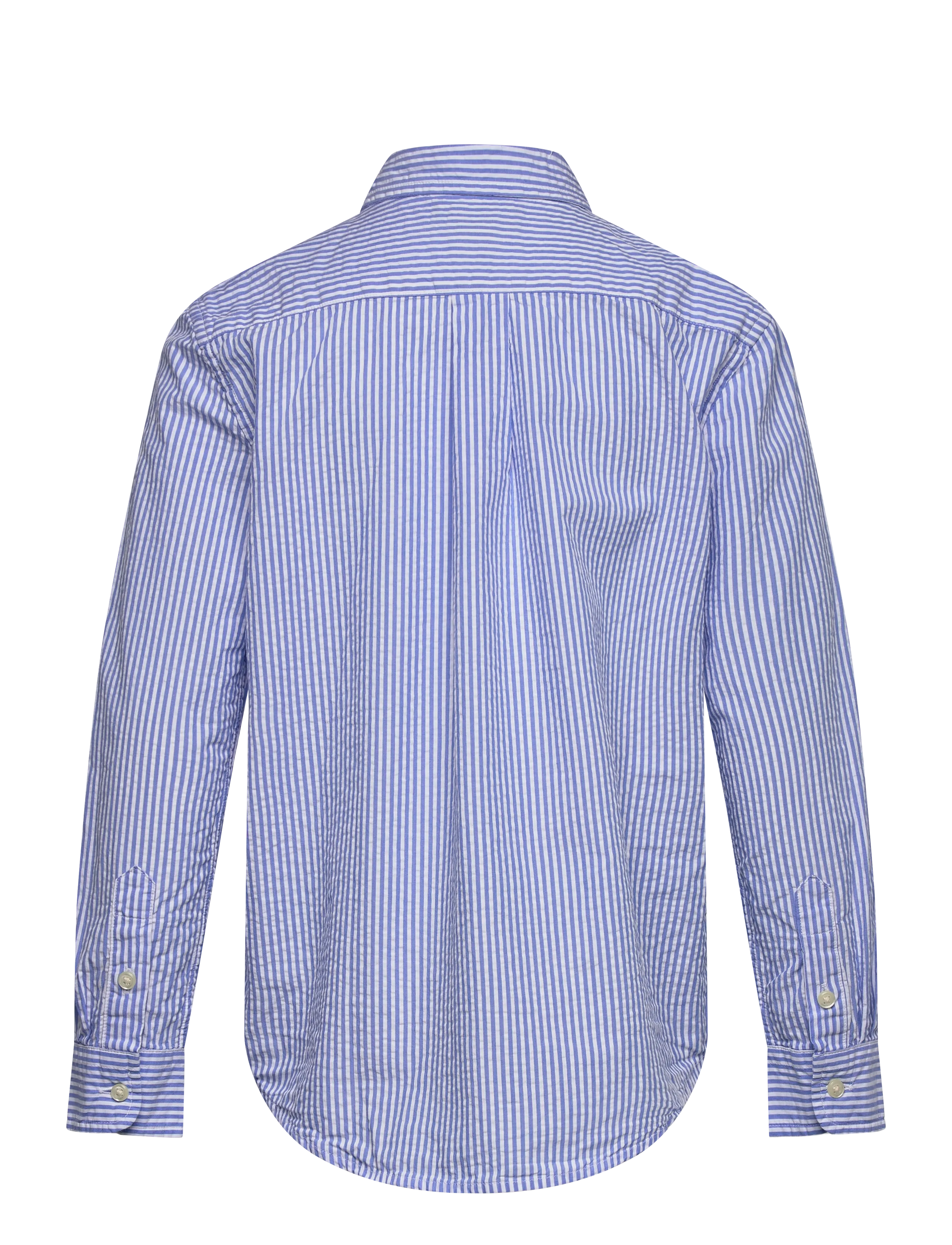 Ralph Lauren Kids - Striped Cotton Seersucker Shirt - langærmede skjorter - 7310a blue/white - 1