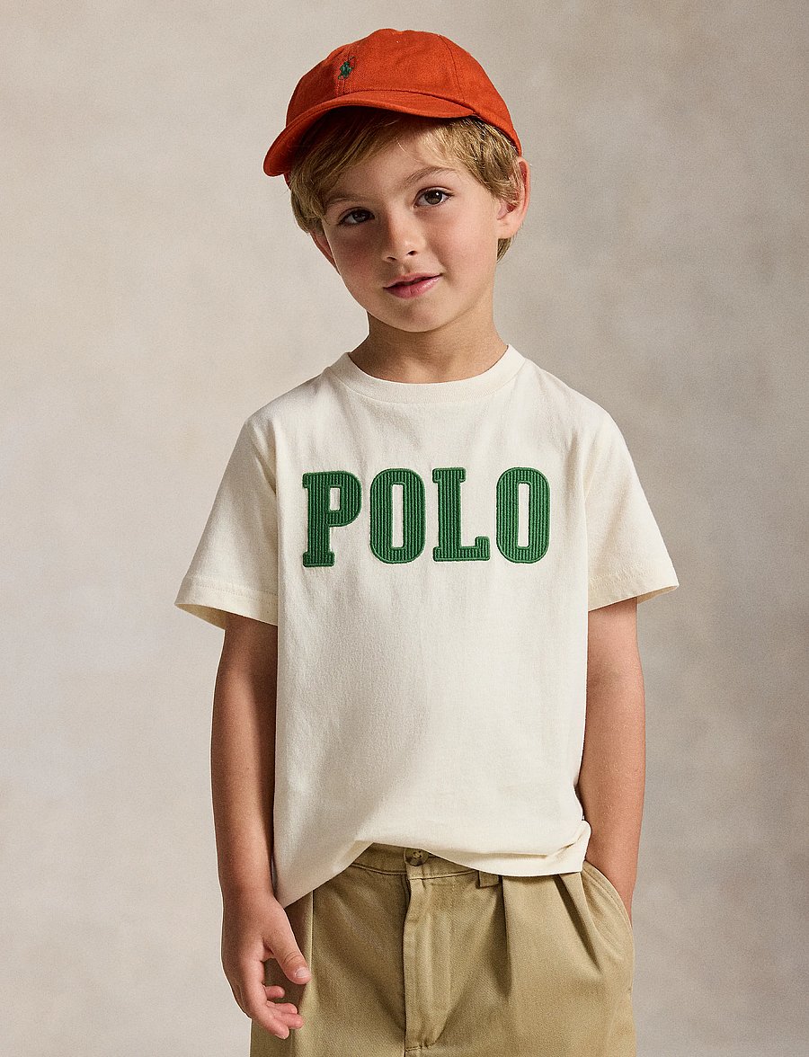 Ralph Lauren Kids - Logo Cotton Jersey Tee - kurzärmelige - estate cream - 0